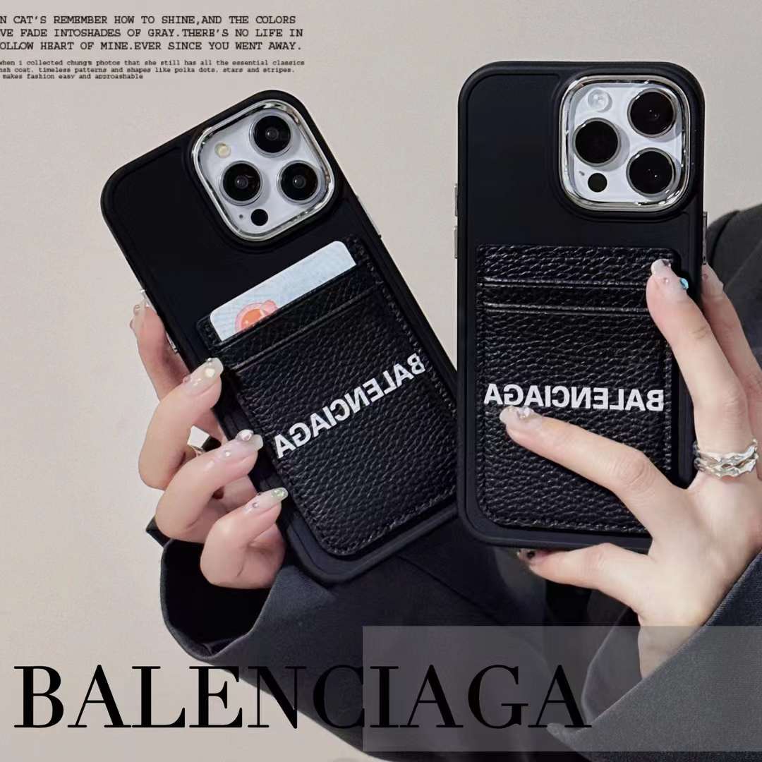 バレンシアガ iPhone15 Pro/14 Proケース カード収納 BALENCIAGA