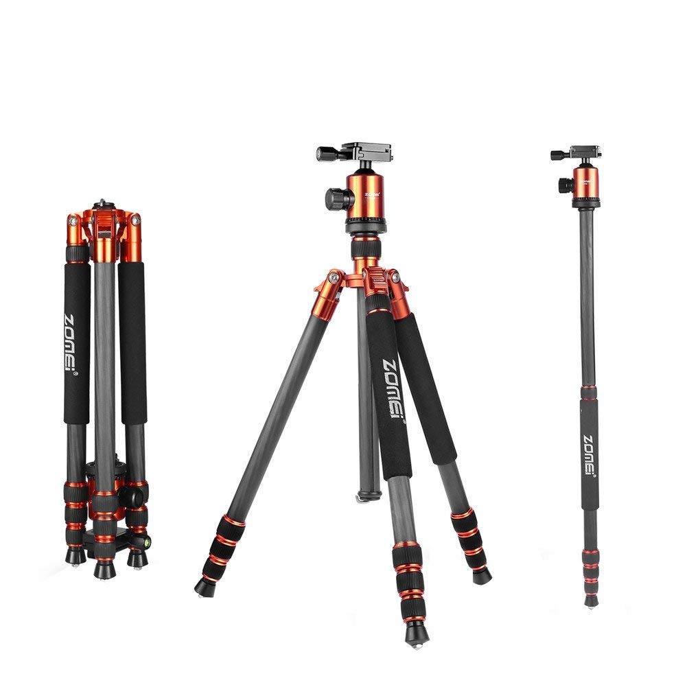 ZOMEi Z818C /888C Carbon Fiber Camera Tripods for Digital DSLR