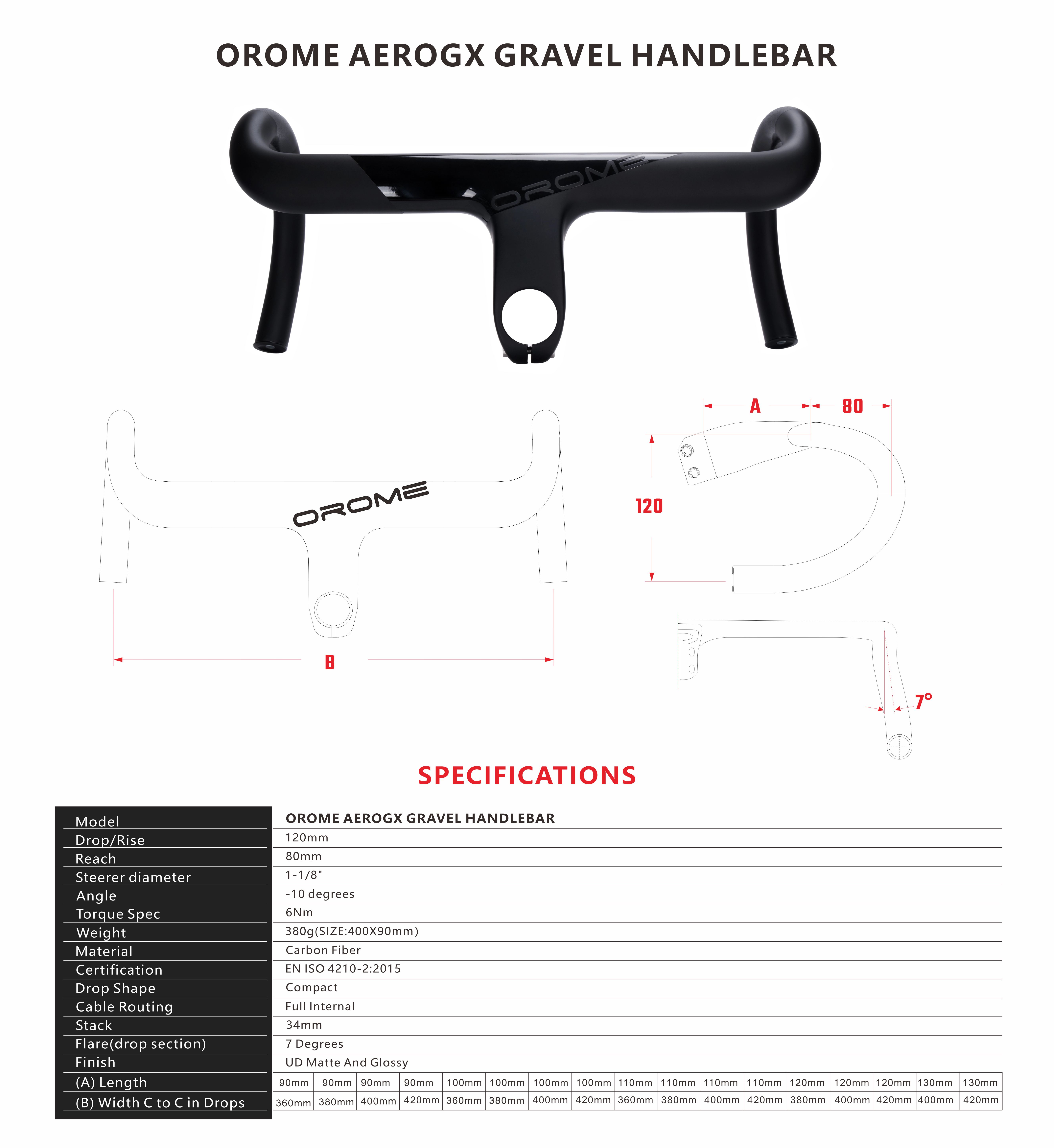 Orome AeroGx - Gravel Bike Handle Bars