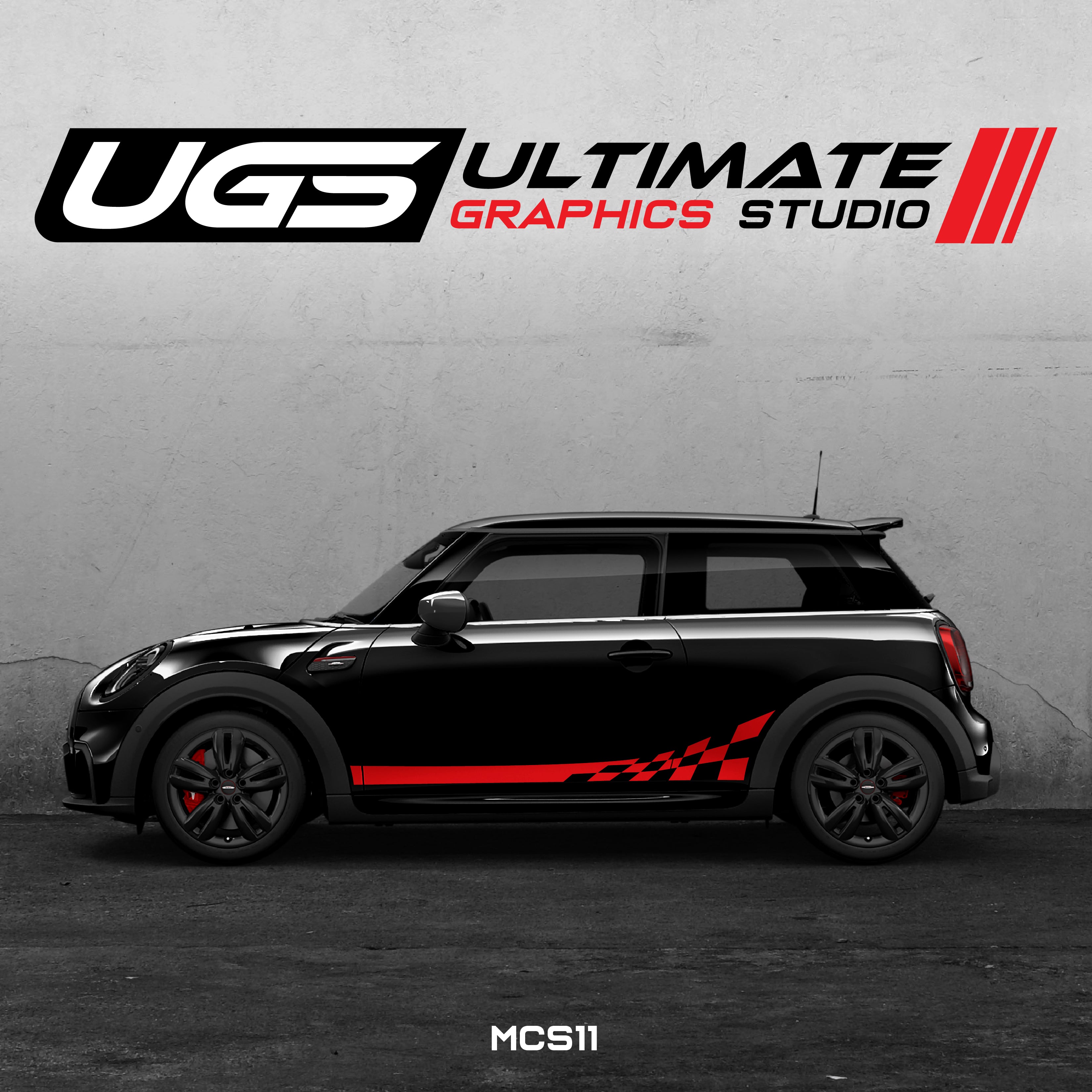 Mini Cooper Side Graphics Checkered Flag – Ultimate Graphics Studio