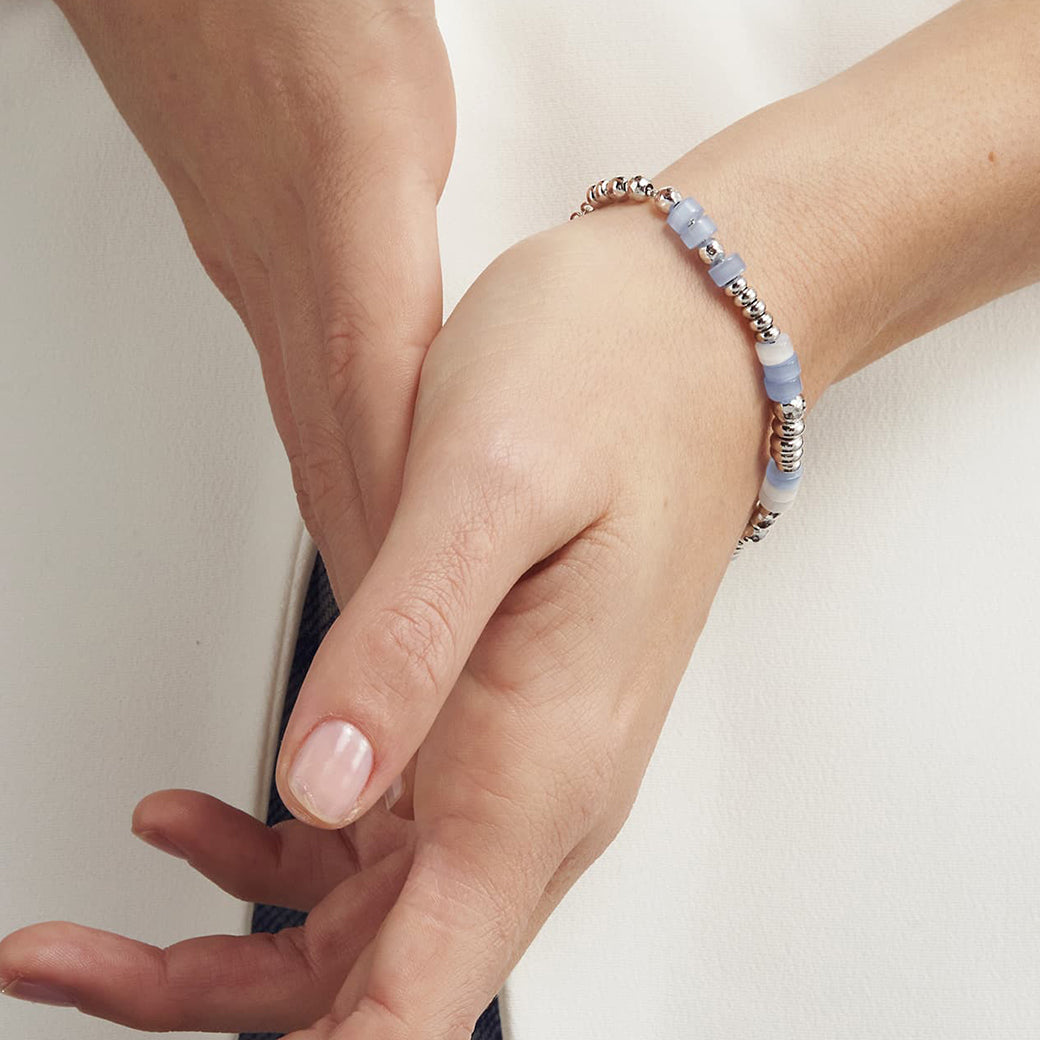 SILVER 925 カラービーズブレスレット（アクアブルー）27066 | UNOAERRE