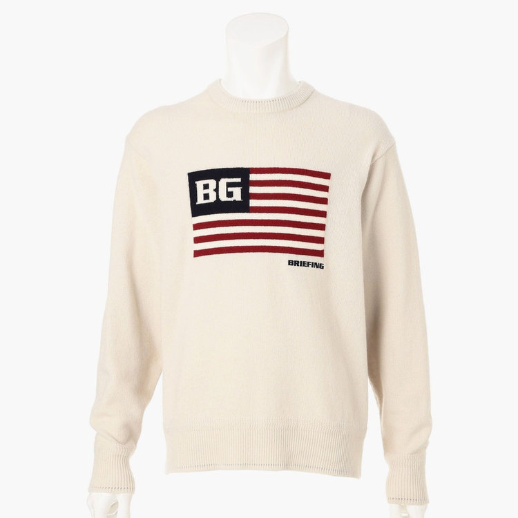 HOL MEN'S BG FLAG CREWNECK KNIT（ホリデーメンズ BGフラッグ クルー