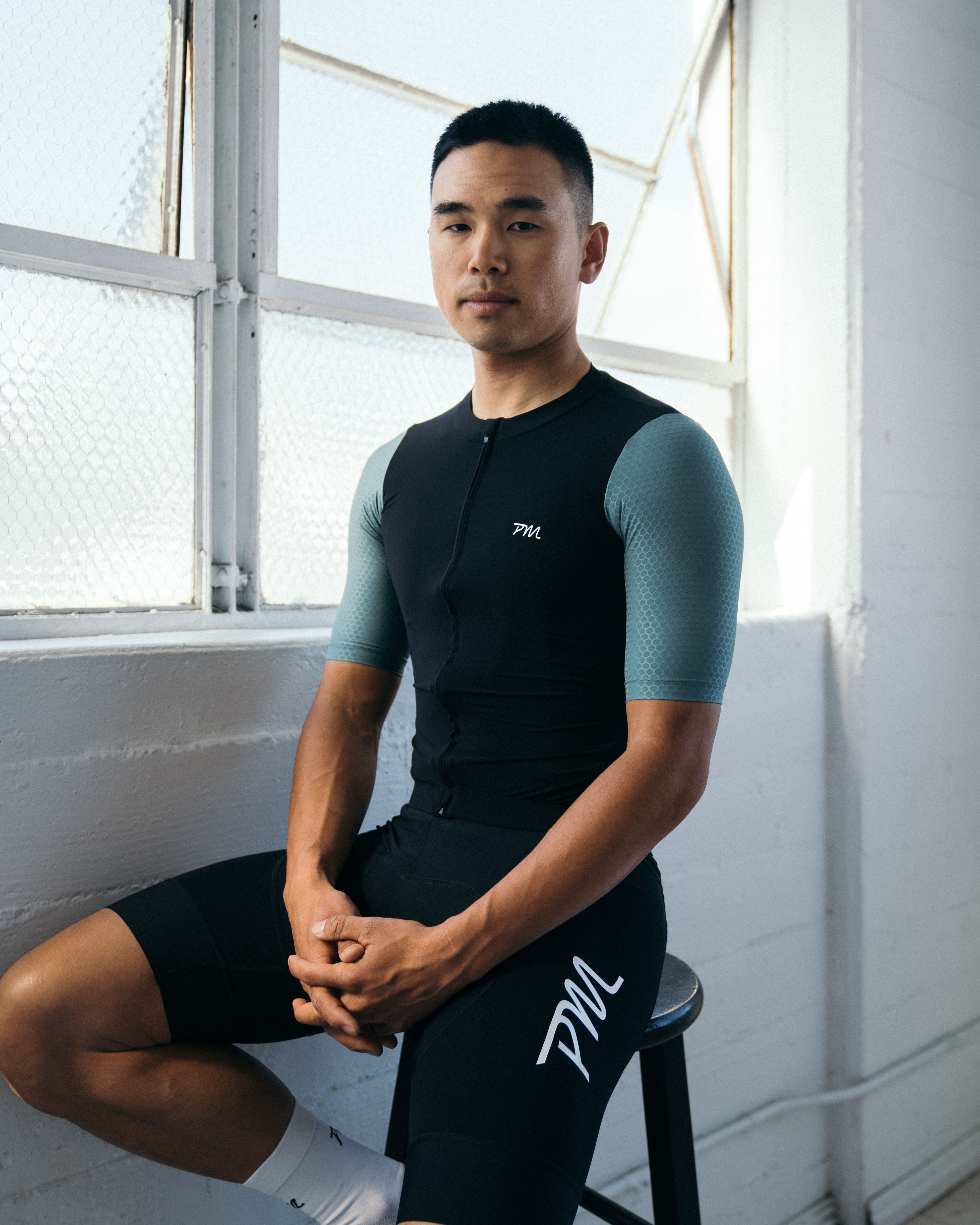 Mens Pro Cycling Bib - Black White | Pedal Mafia