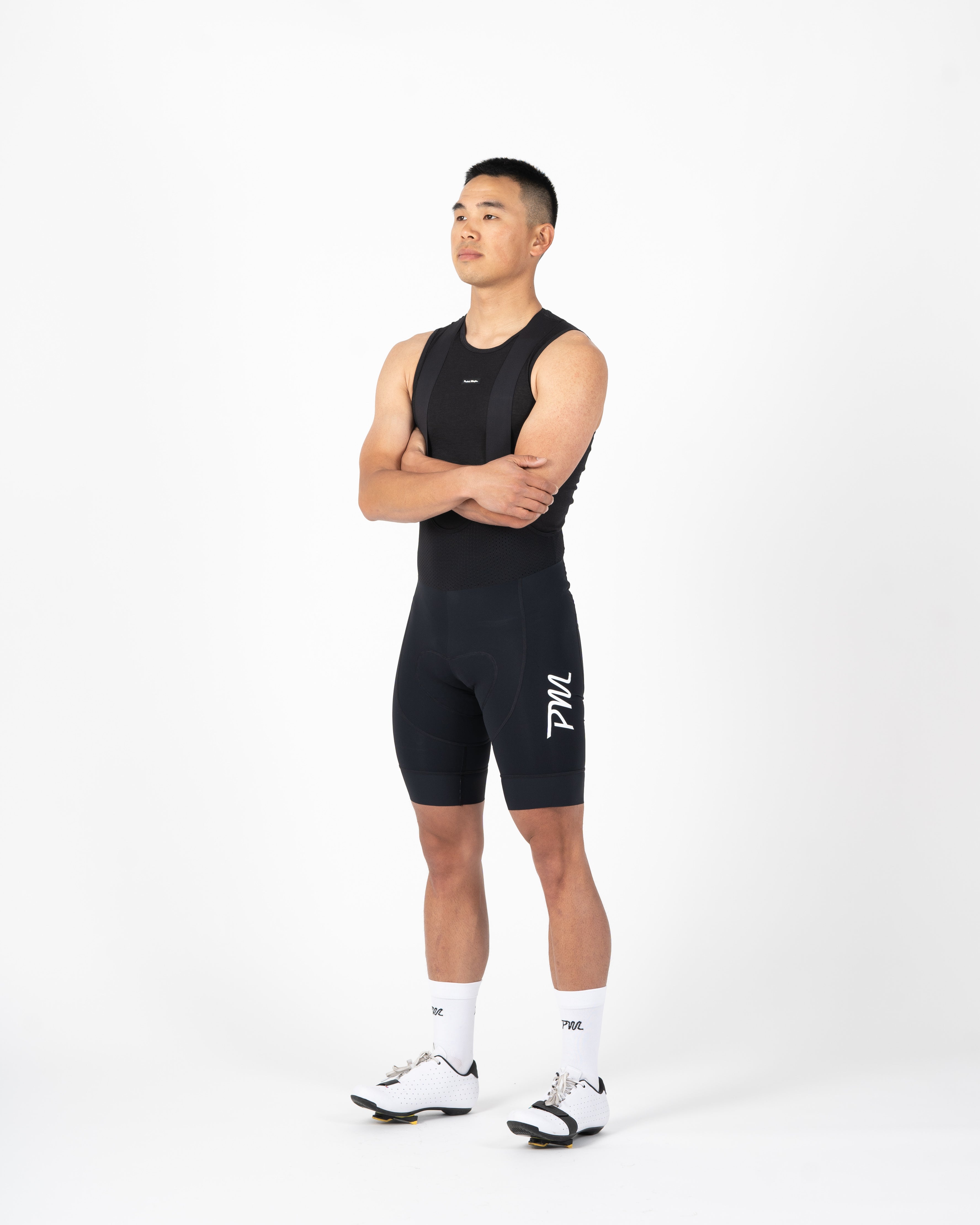 Mens Pro Cycling Bib - Black White | Pedal Mafia