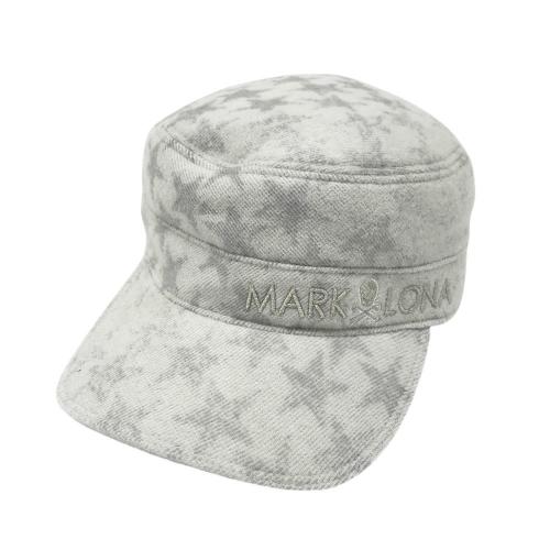 MARK&LONA マークアンドロナ キャップ スカル ロゴ 総柄 ブルー系