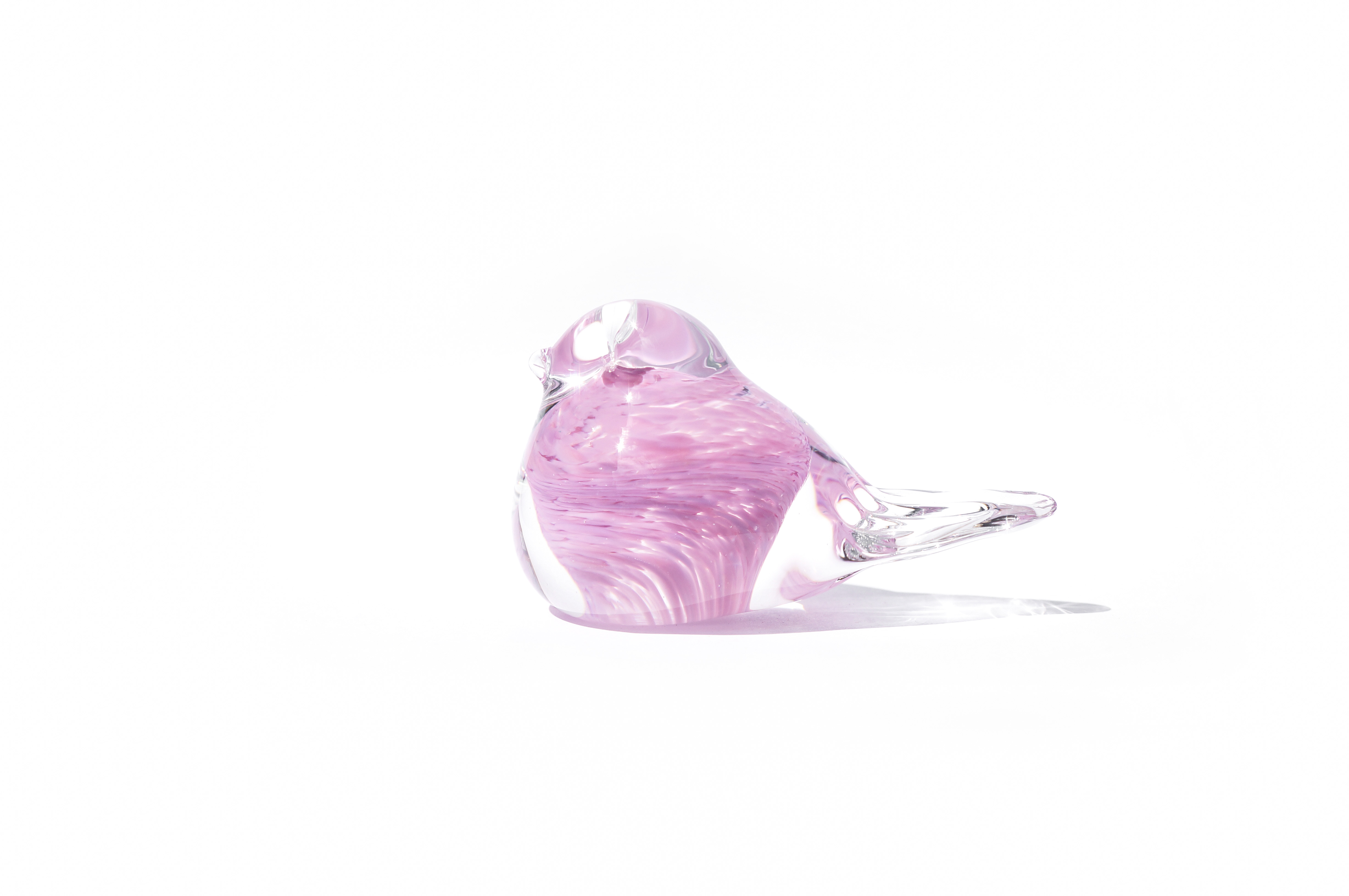 北欧ヴィンテージ ガラス 小さな鳥 オブジェ インテリア ピンク