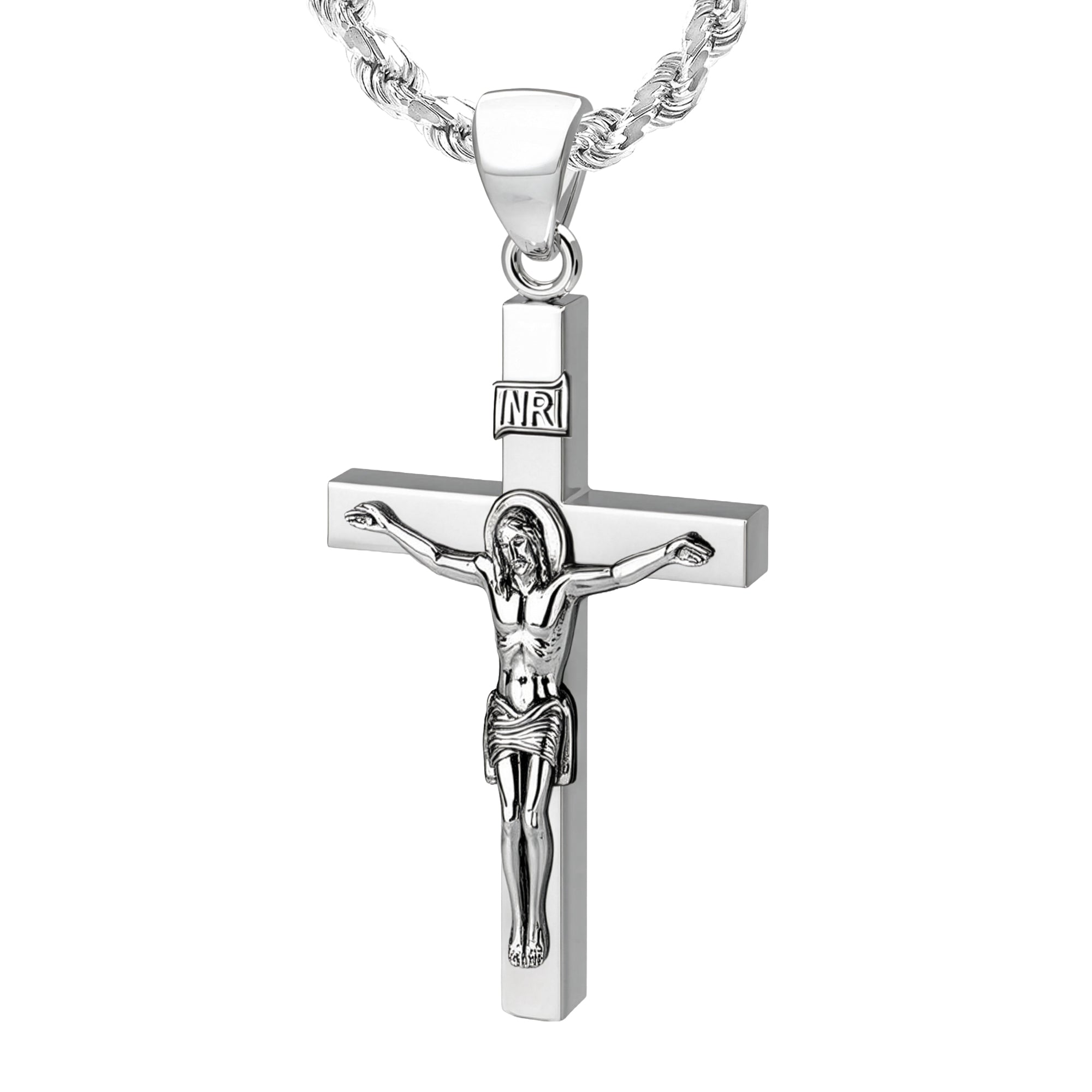 XL Crucifix Cross Pendant Necklace - Pendant Necklace Made For Men