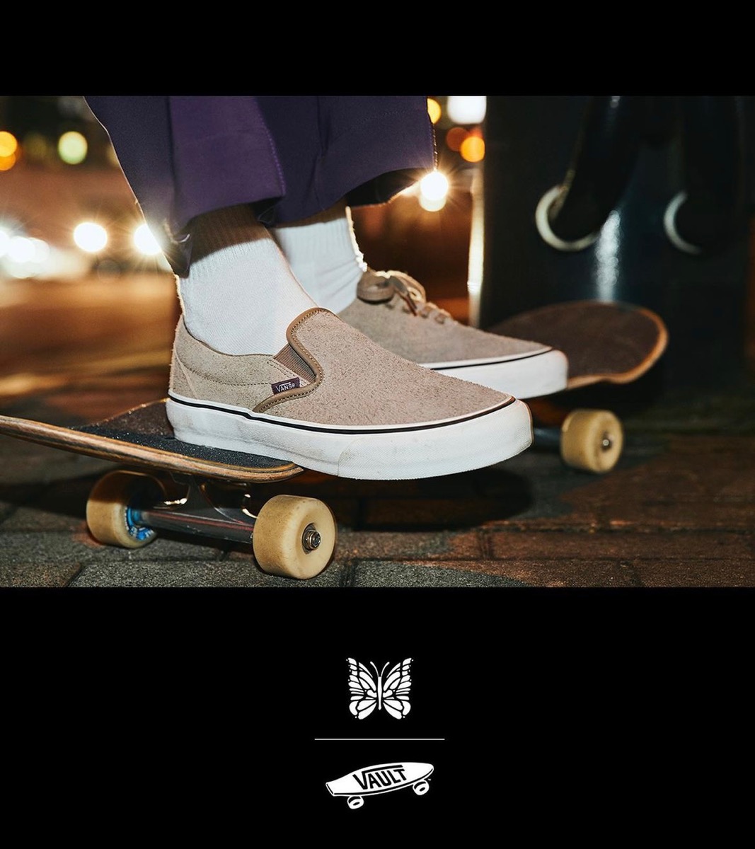 NEEDLES × Vault by Vans アシンメトリーな『Era / Slip-On』が国内11