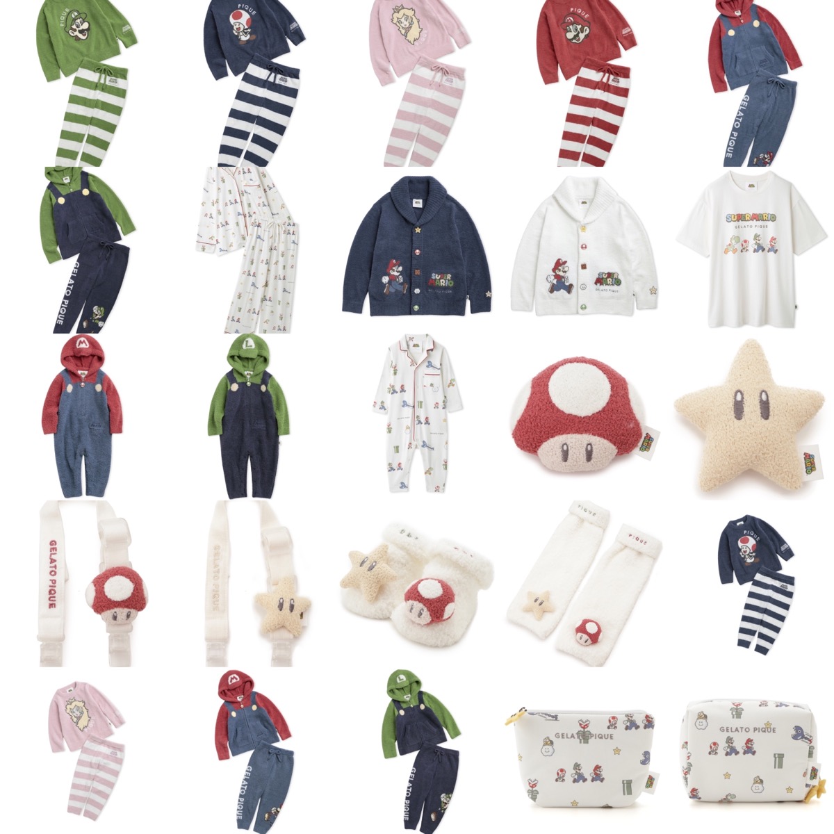 ジェラピケ × スーパーマリオ コラボルームウェア第3弾が国内11月10日