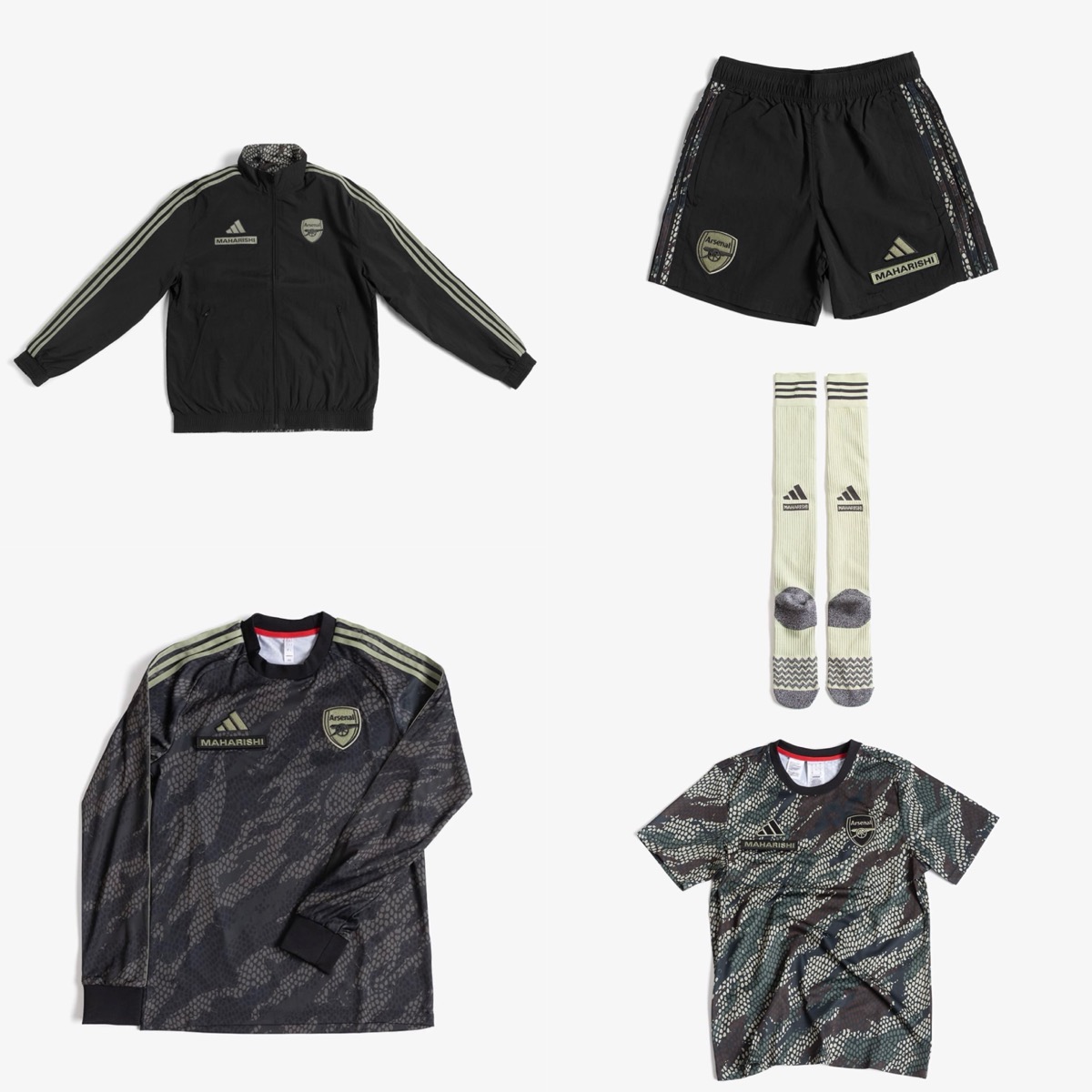 Maharishi × Arsenal FC × adidas Handball Spezial “Black Gum”が国内