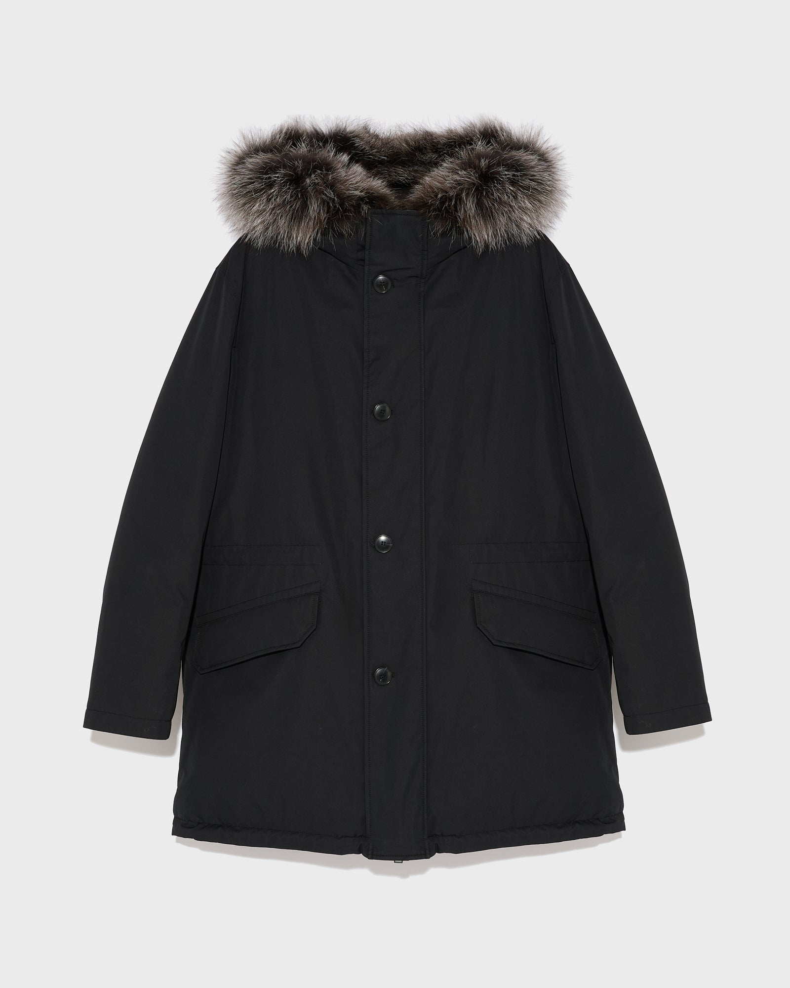 Iconic parka with fox fur trim - black - Winter sale Men – Yves