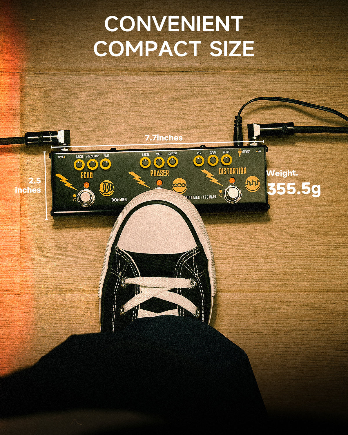 Triple Threat 3-in-1 Analog Multi-Effects Pedal Donner X Third Man