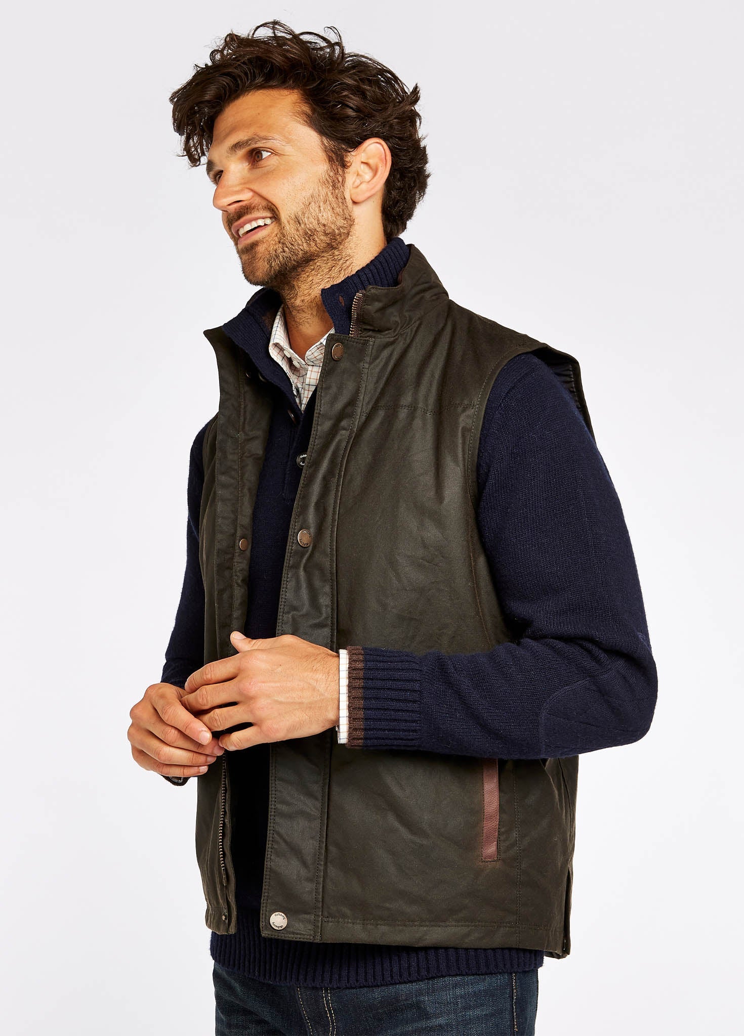 Mayfly Waxed Cotton Vest - Olive