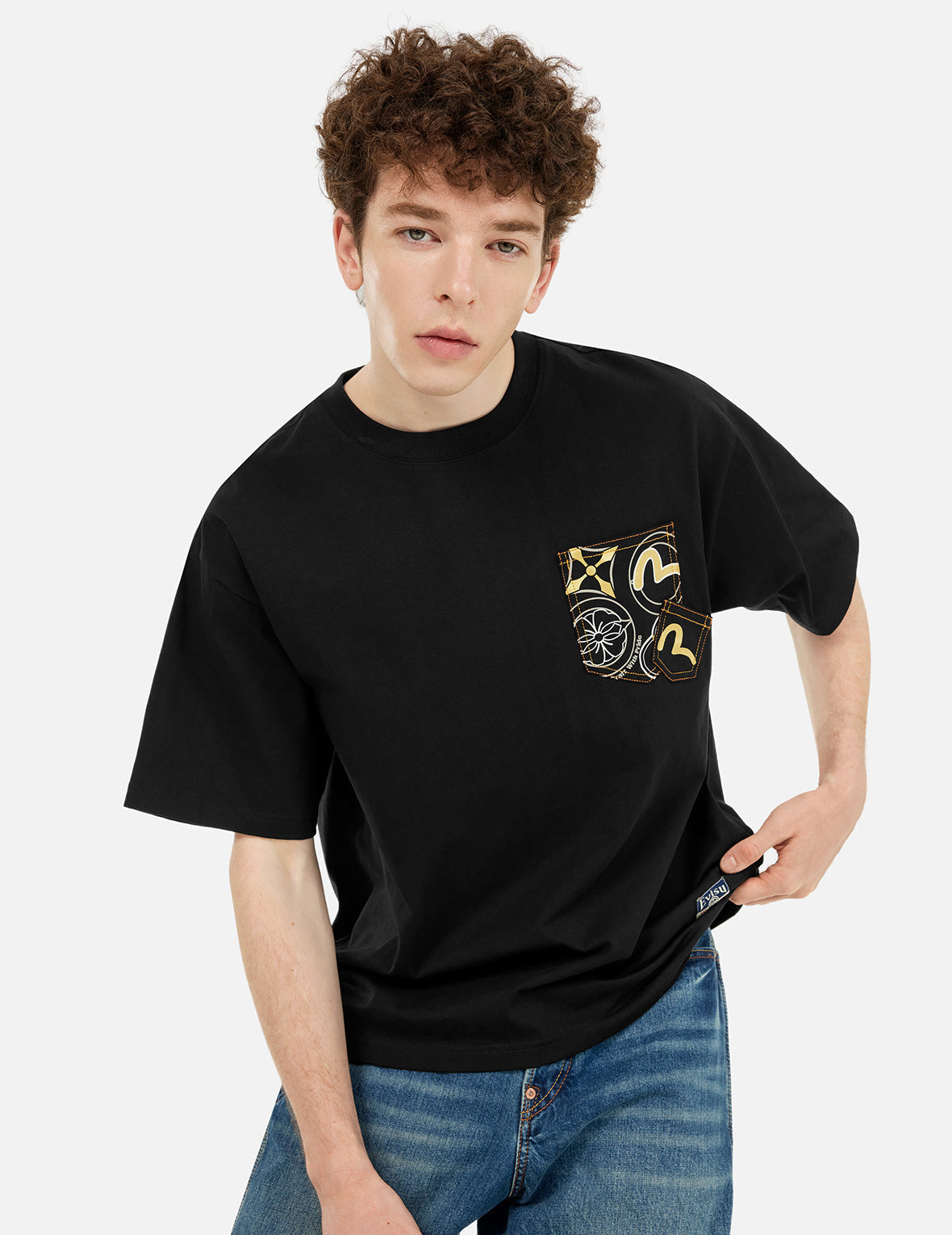 Multi-Pocket and Multi-Print Loose Fit T-shirt – EVISU