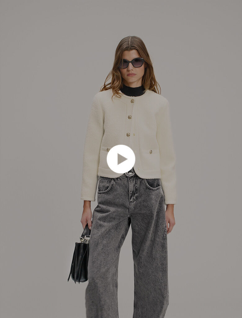 Short tweed jacket White For Women | Maje