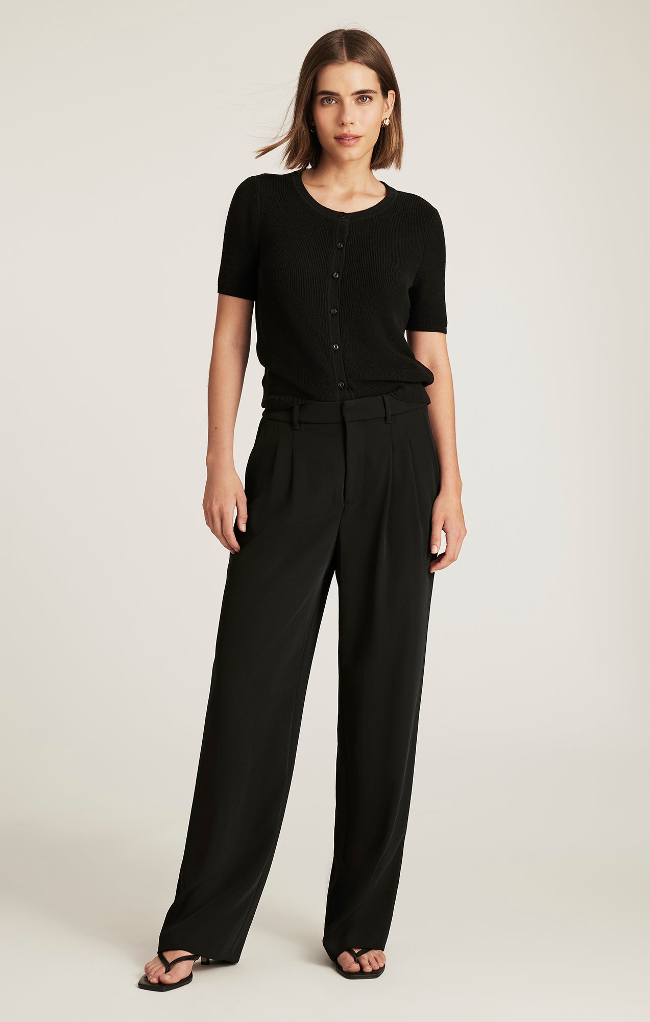 Mavi Women's Edition Short Sleeve Double Zip Sweater In Black