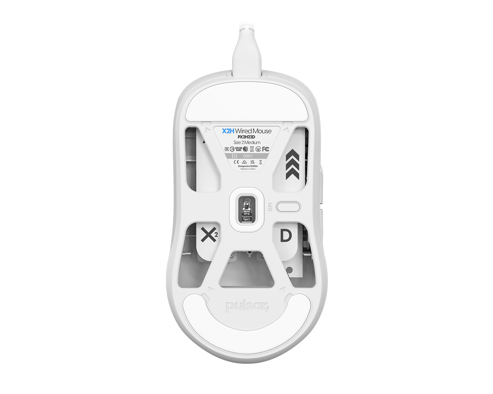 Pulsar X2H Medium Wired Gaming Mouse - White - us.MaxGaming.com