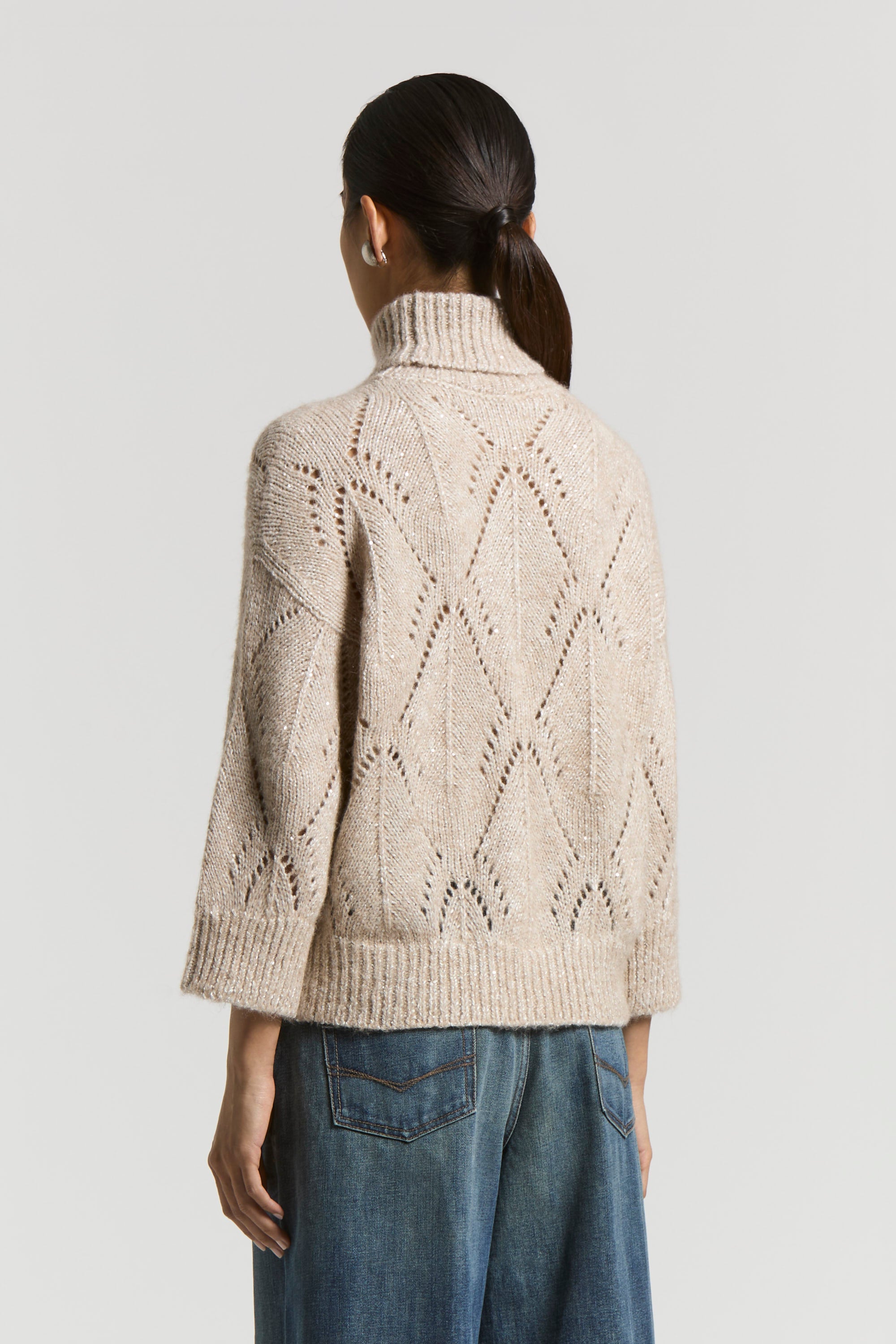 Alpaca-blend turtleneck sweater | Peserico US