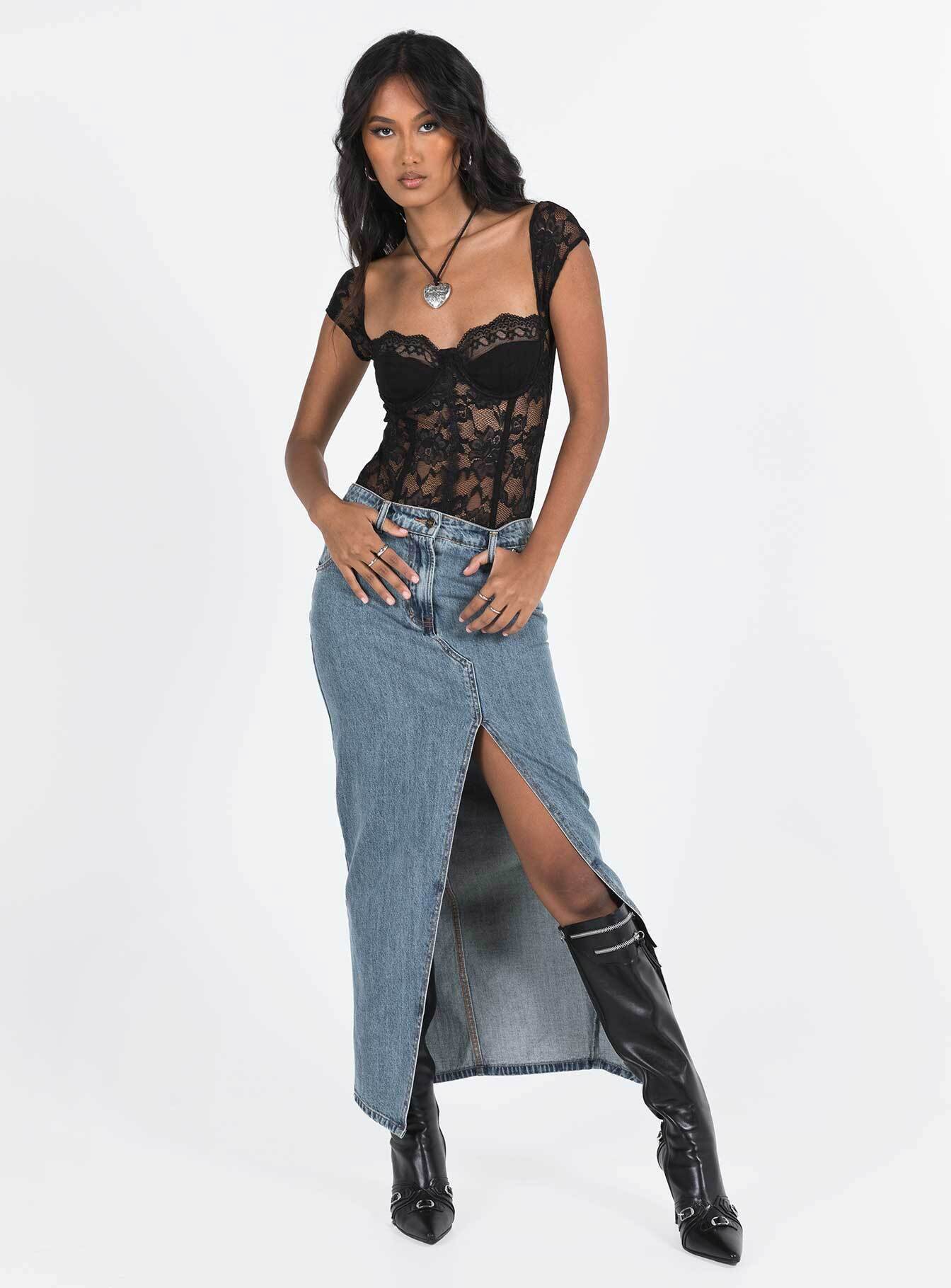 Cadrot Lace Bodysuit Black | Princess Polly