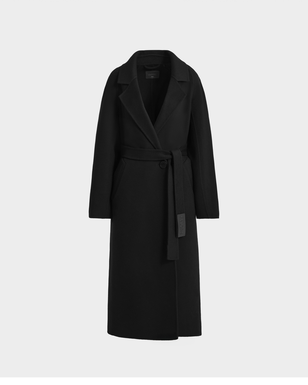 LILIA Black Women's Wool Silk Cashmere Wrap Coat - Versatile