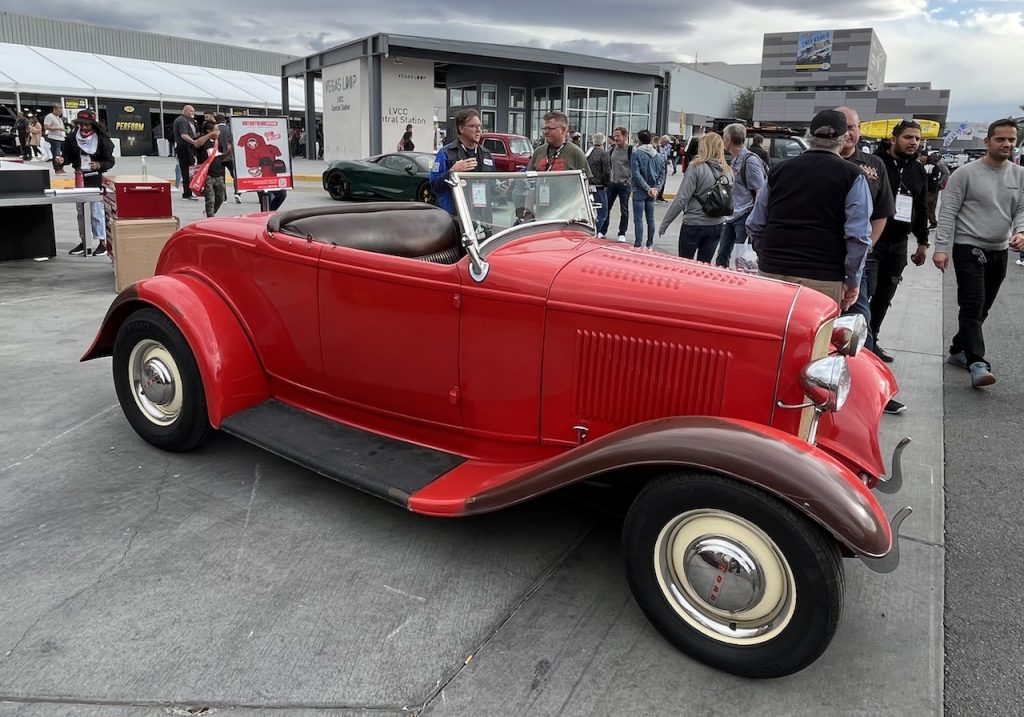 Gray Baskerville 1932 Ford Roadster at 2022 SEMA Show