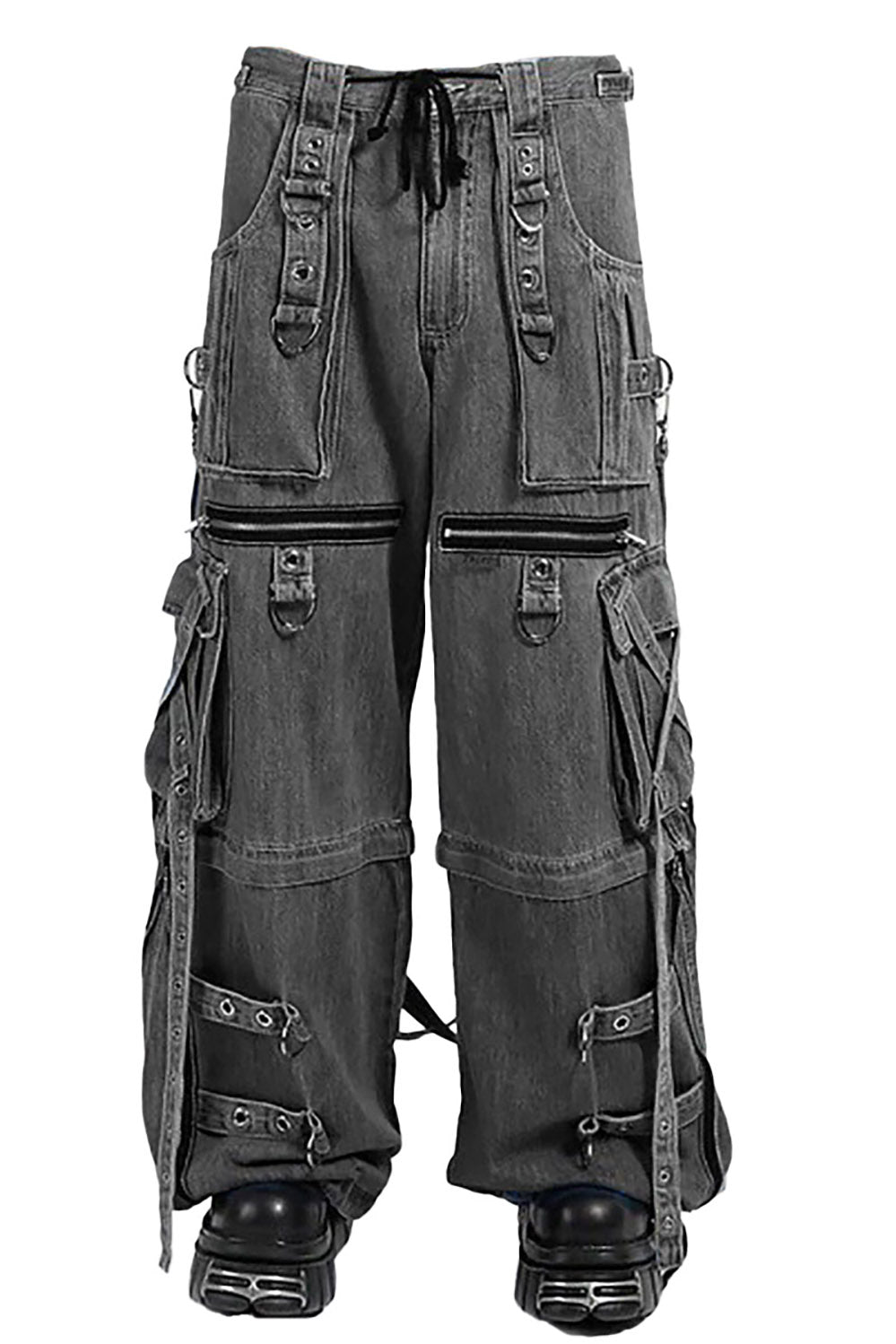 Tripp NYC Denim X Strap Pants [BLACK DENIM] – VampireFreaks