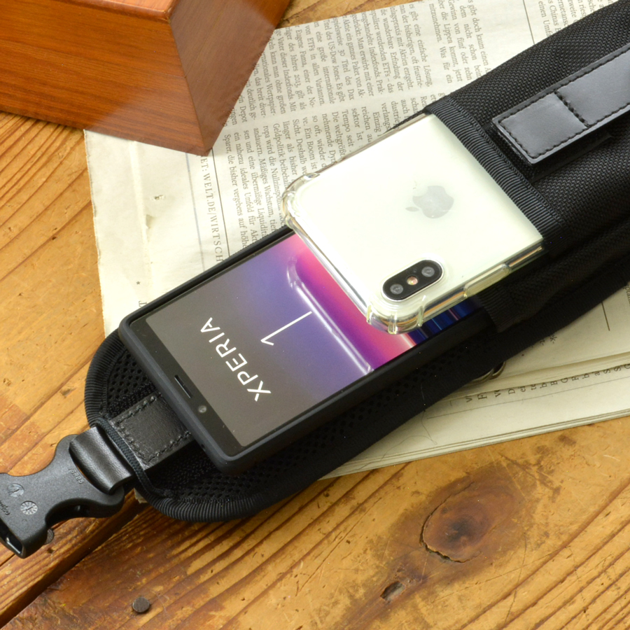 E034,E035：Xperia1用 縦型キャリングケース/セミフラップ Mポケット