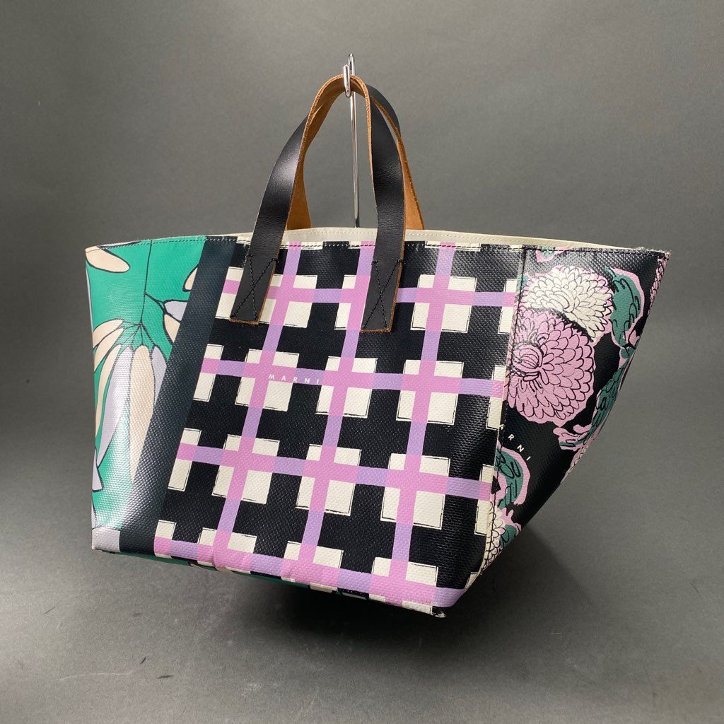 Cb9 MARNI マルニ FLOWER CAFE フラワーカフェ PVC ハンドバッグ