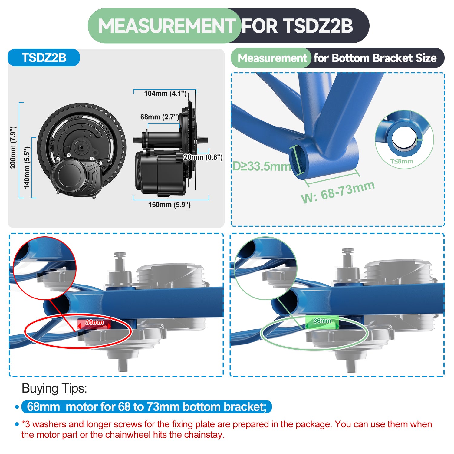 Varstrom 36V 250W TSDZ2B with Torque Sensor | TongSheng Mid Drive