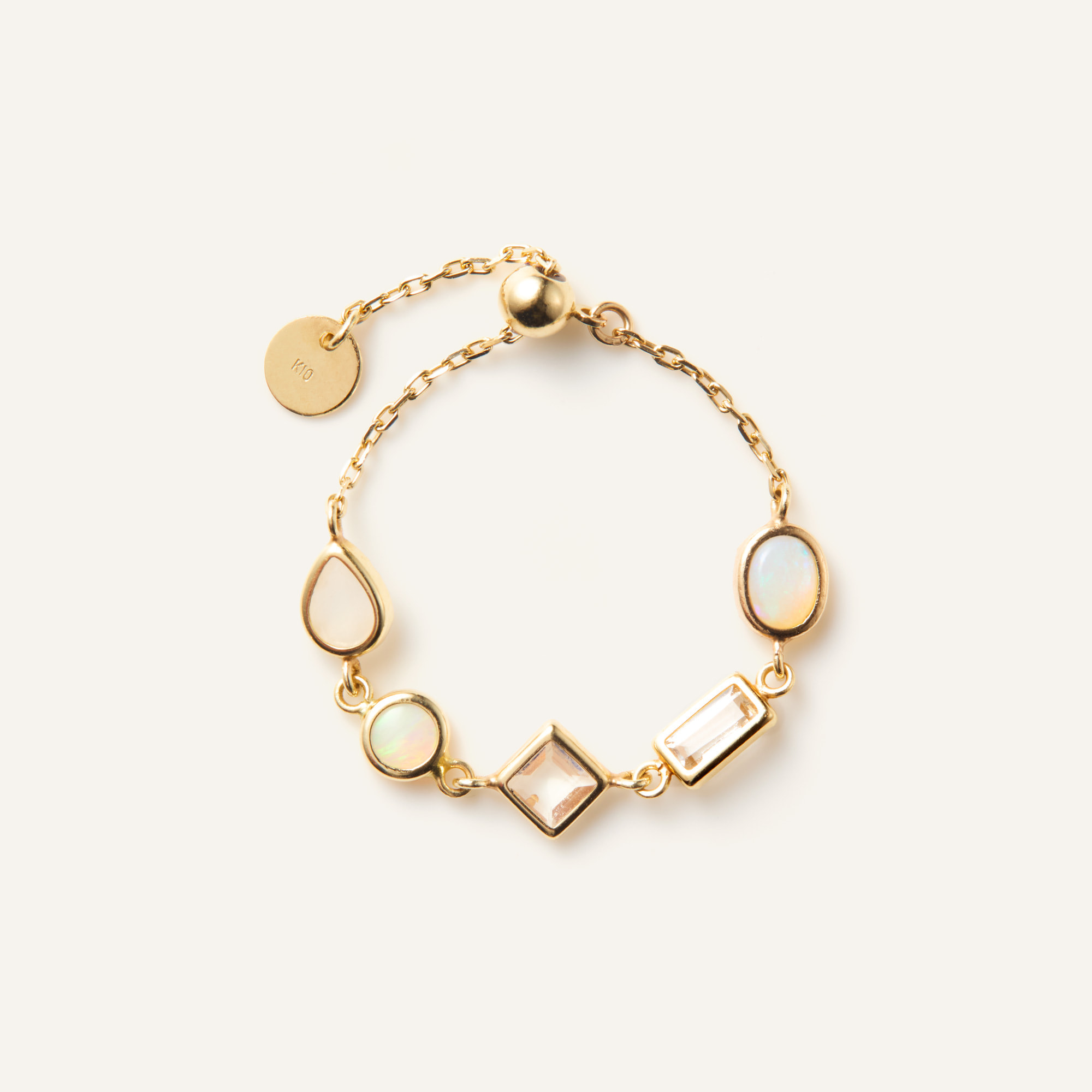 GJVR0311__OP ジュエルモザイク ホワイトカラー チェーンリング