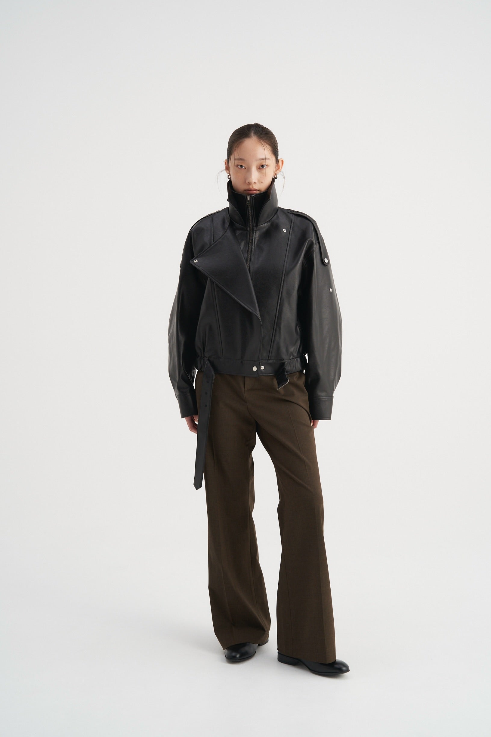 予約販売】Carven | Stand collar leather blouson – Venica