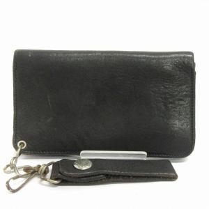 バイカーウォレット 長財布 チェーン付き レザー 黒 ブラック 小物入れ