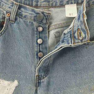 レースパッチワーク リボン デニムパンツ ジーンズ F ライトブルー /DF