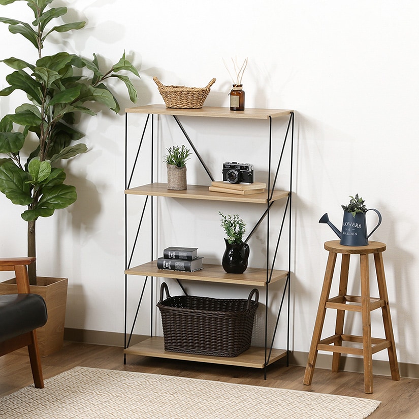 ミドルブラウンのみ品切れ※ 【幅60】 EZBO ワイヤーラック 4段タイプ