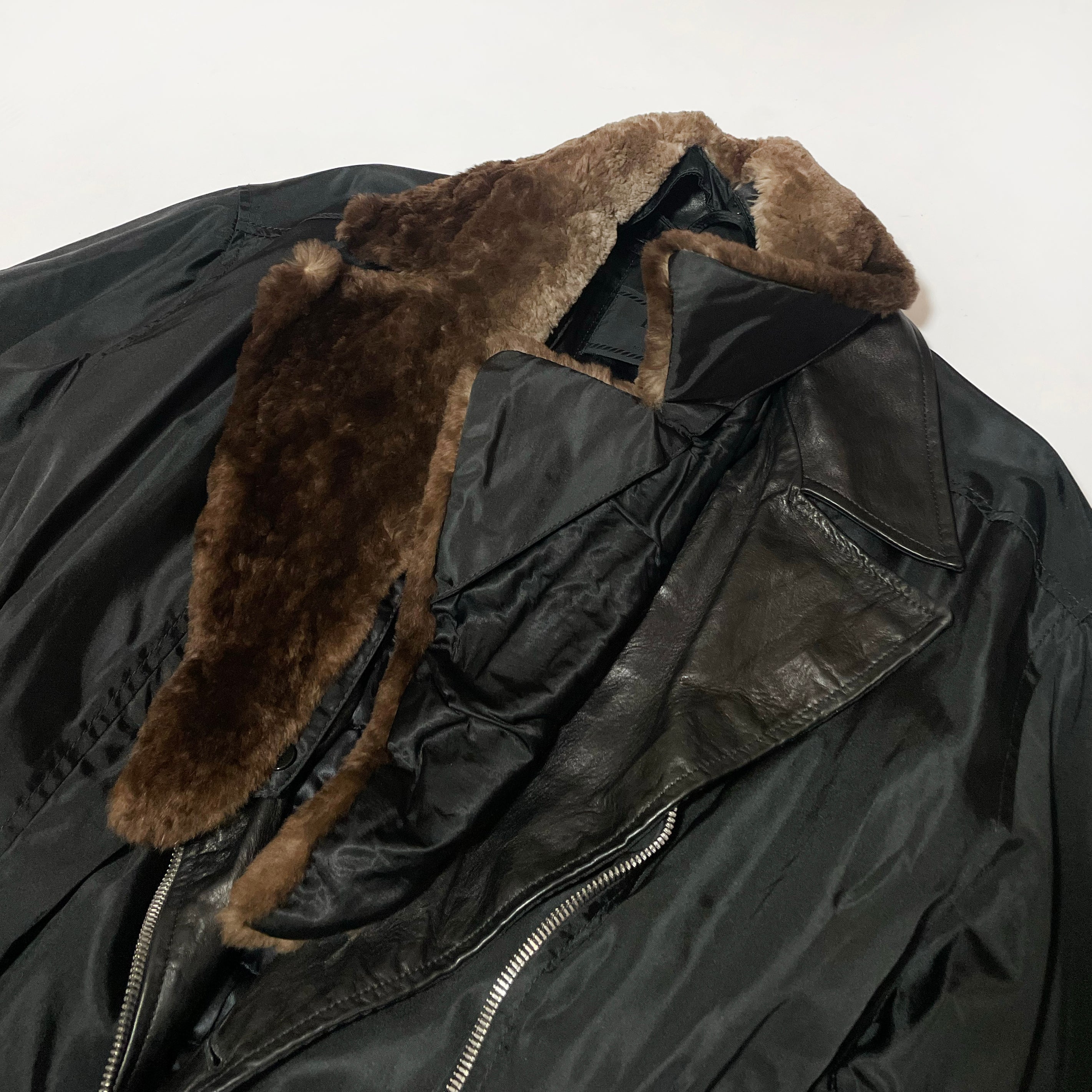 Prada FW1994 Nylon Jacket with Fur Collar – velvetknife