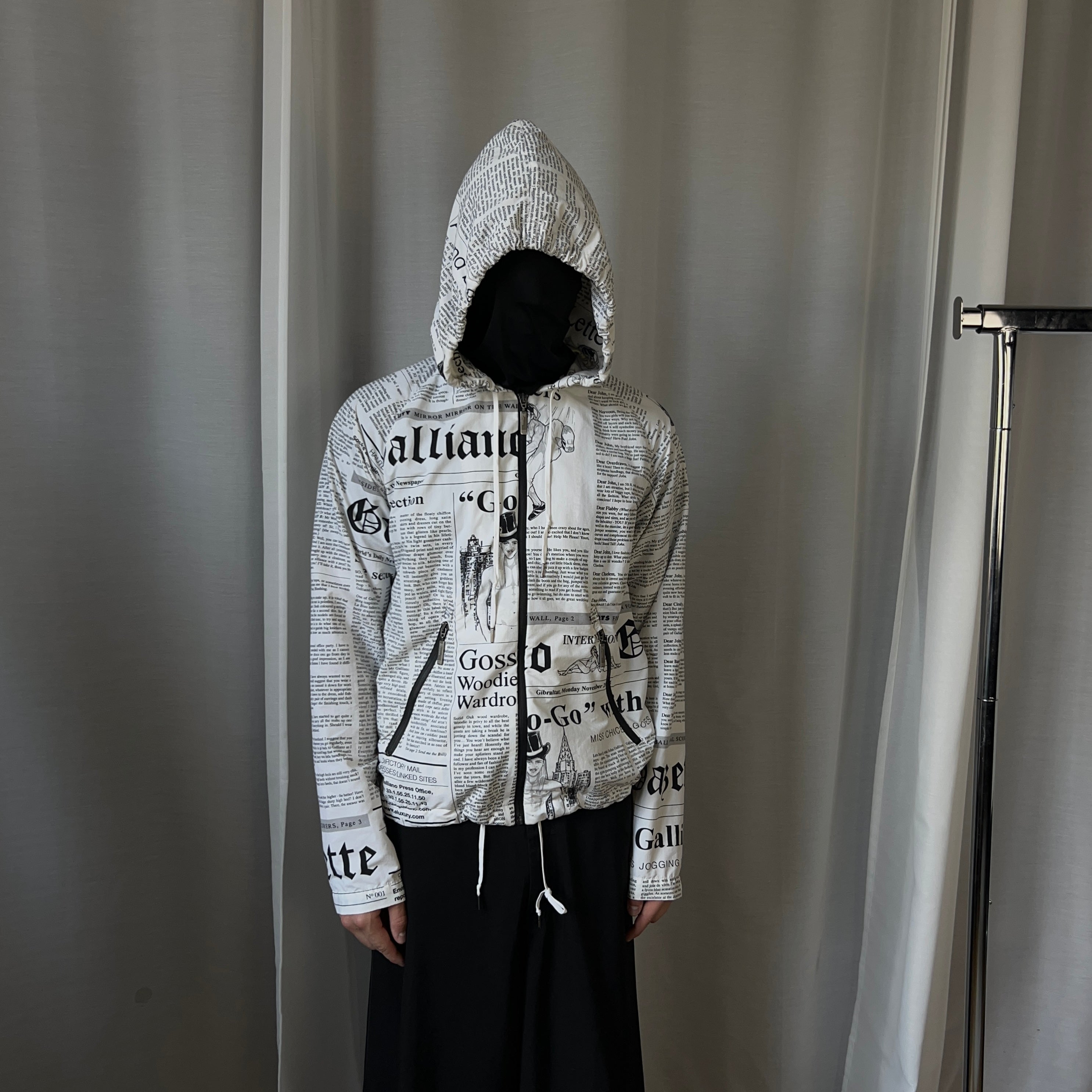 John Galliano Gazette Newspaper Zip Hoodie – Vertical Rags