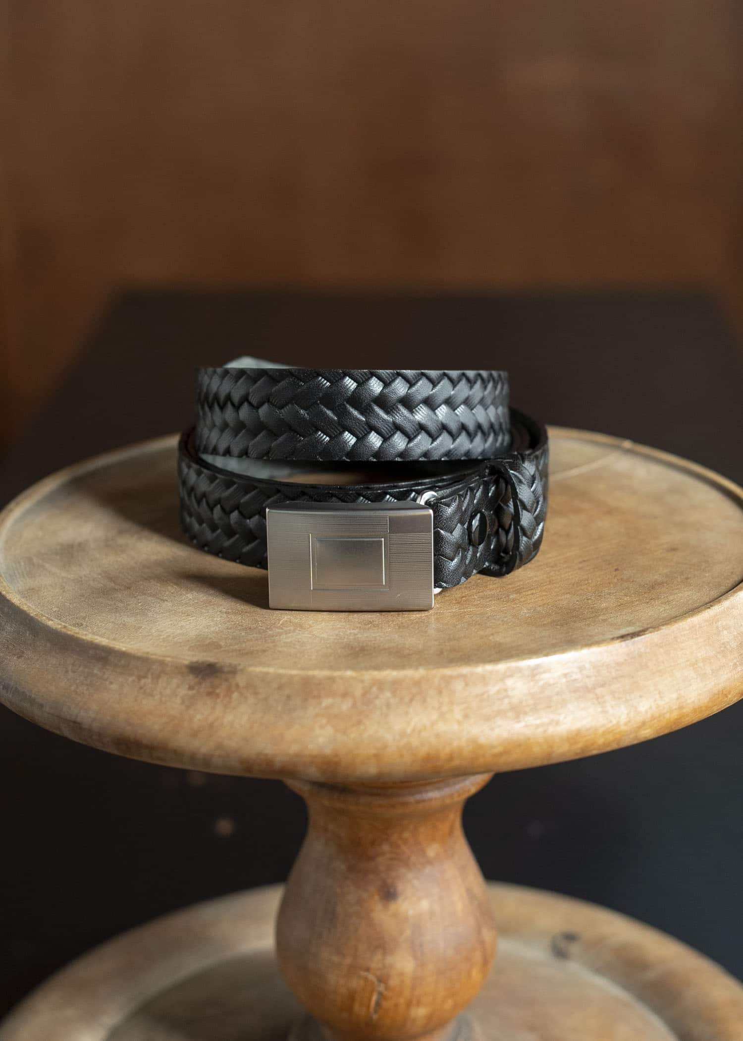 Taiga Takahashi Lot.021 Basketweave Pattern Belt BLACK – VISION OF