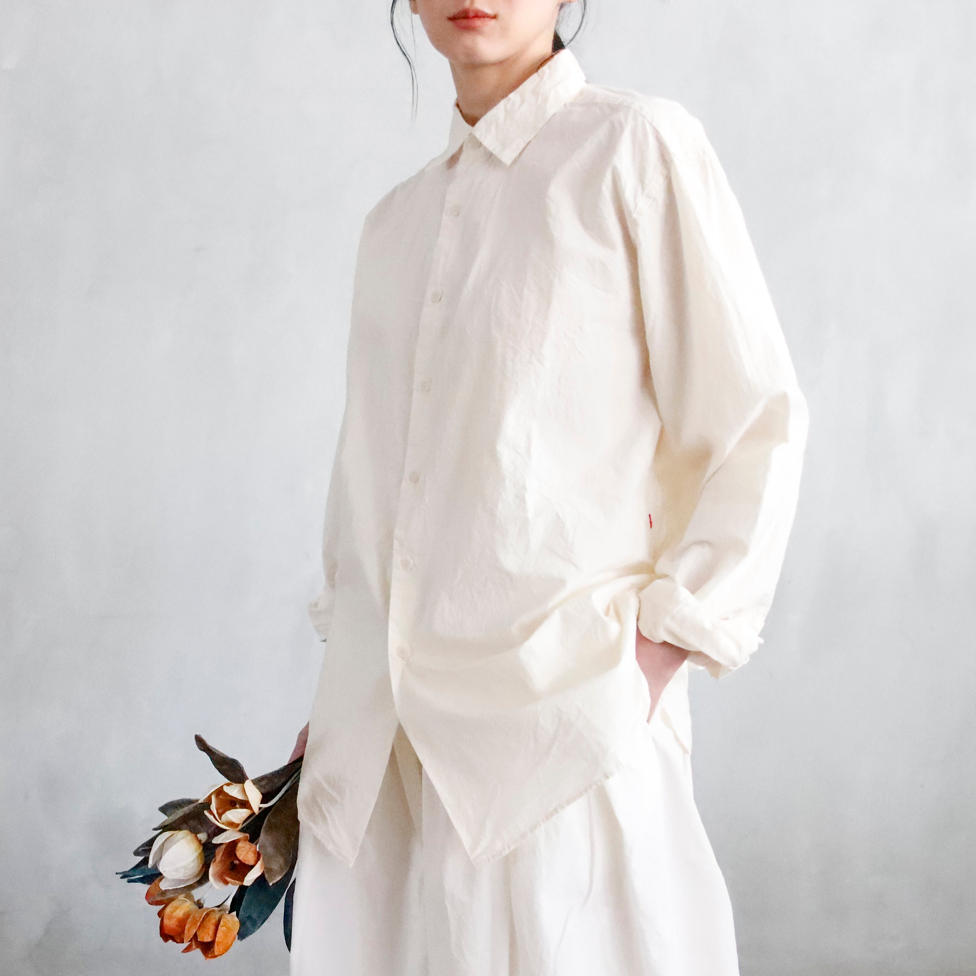 BIG RACCOURCIE SHIRT ― NATURAL / MENS, UNISEX – VISIONS