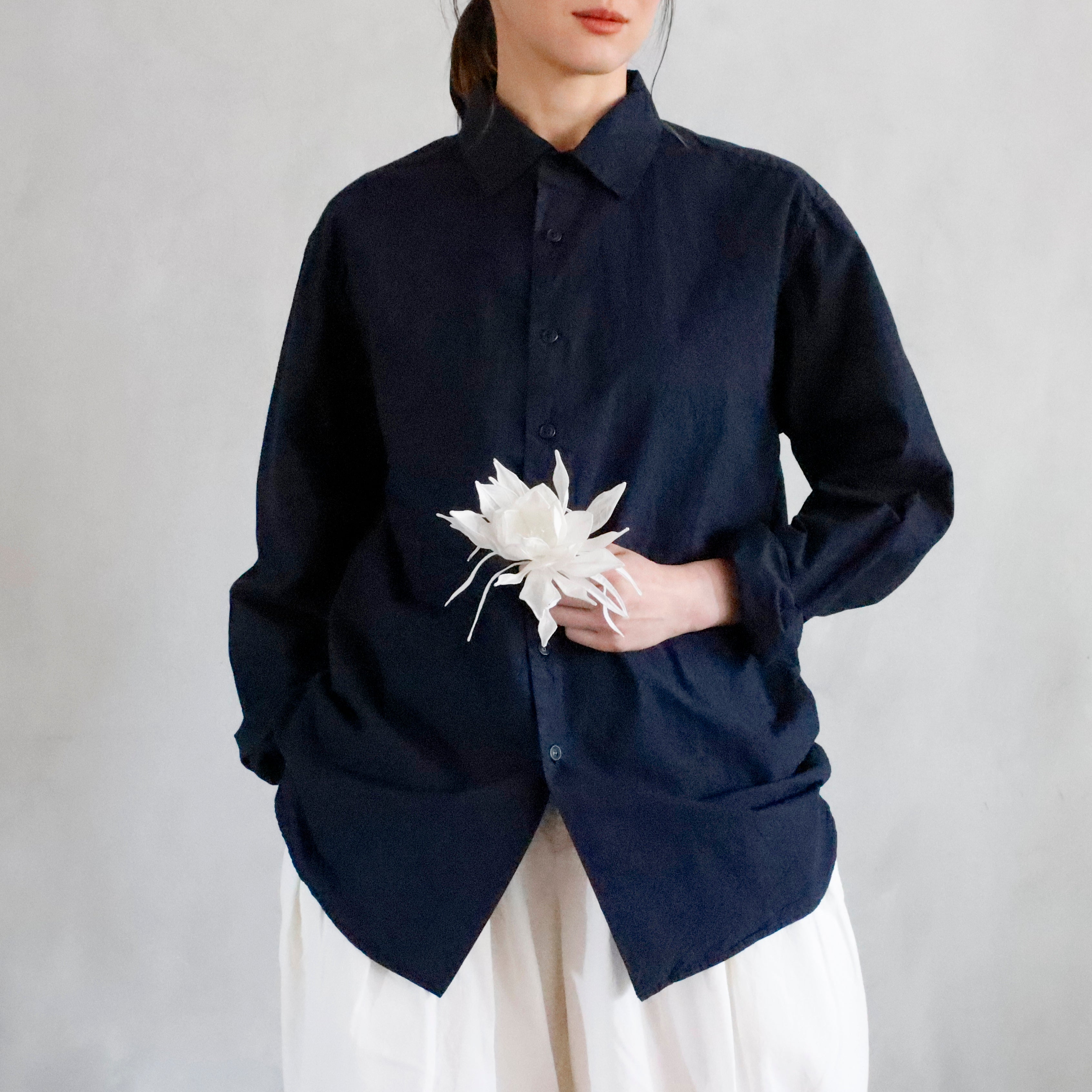 BIG RACCOURCIE SHIRT ― NIGHT / MENS, UNISEX – VISIONS