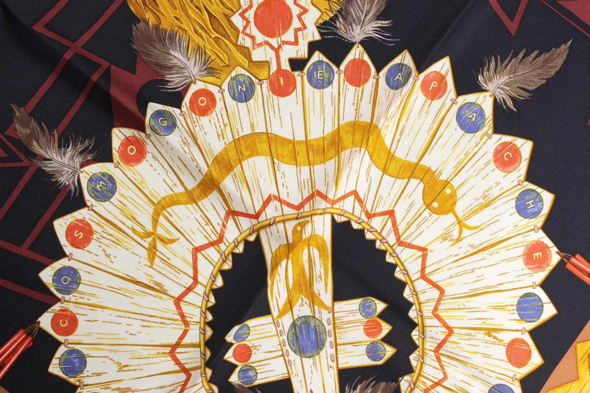 HERMÈS scarf “Cosmogonie Apache” by Antoine Tzapoff – Vintage Carwen