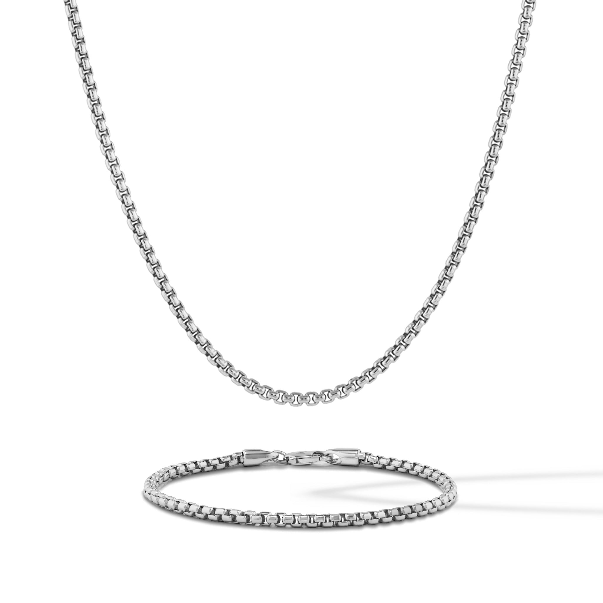 Box Chain Set - Sterling Silver | Vincero Collective