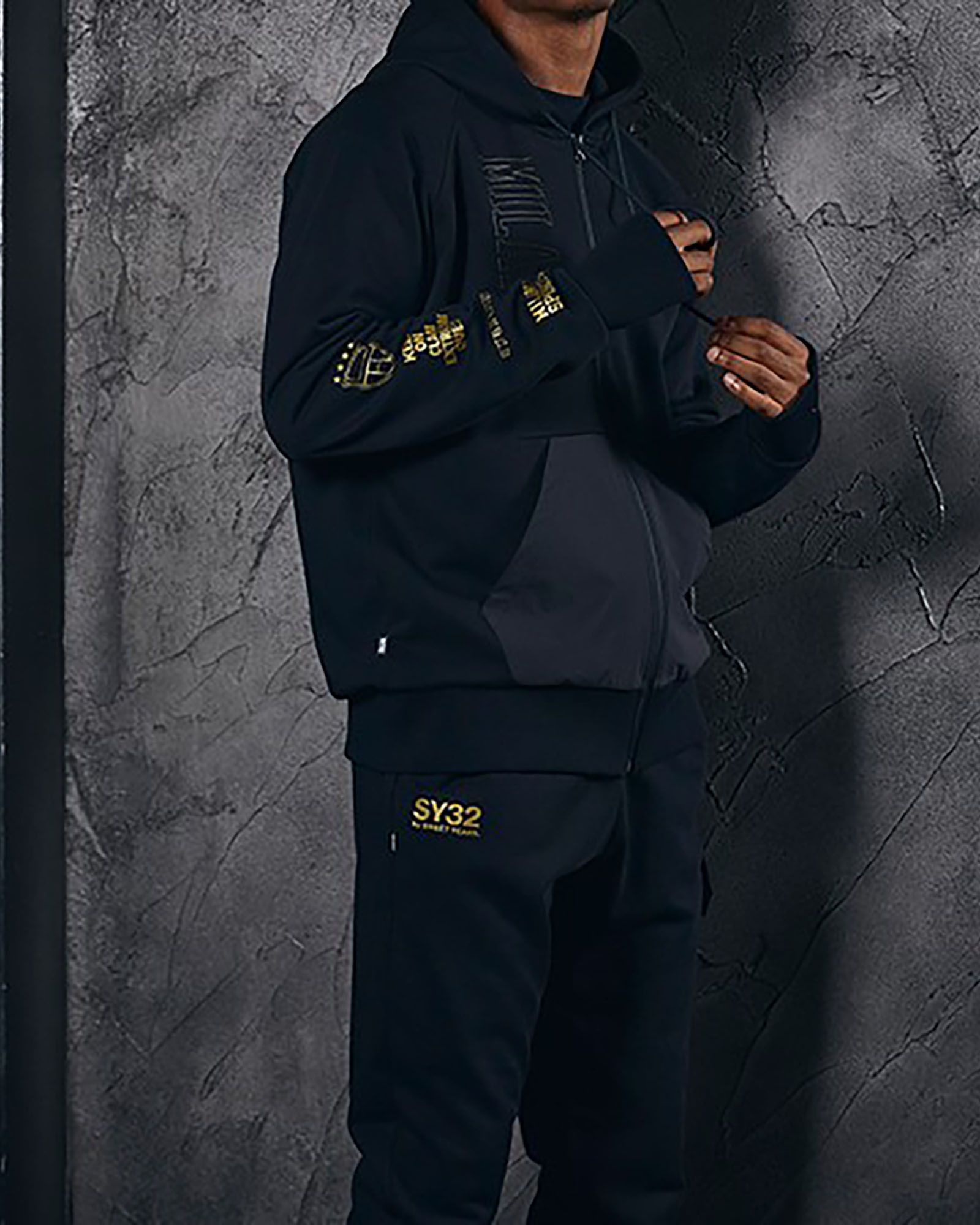 SY32 by SWEET YEARS - TEXTURE MIX ZIP HOODIE | ジップアップ