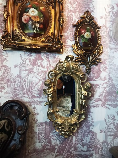 天使壁掛け鏡 エンジェルウォールミラー GOLD 淑女雑貨Toe Cocotte