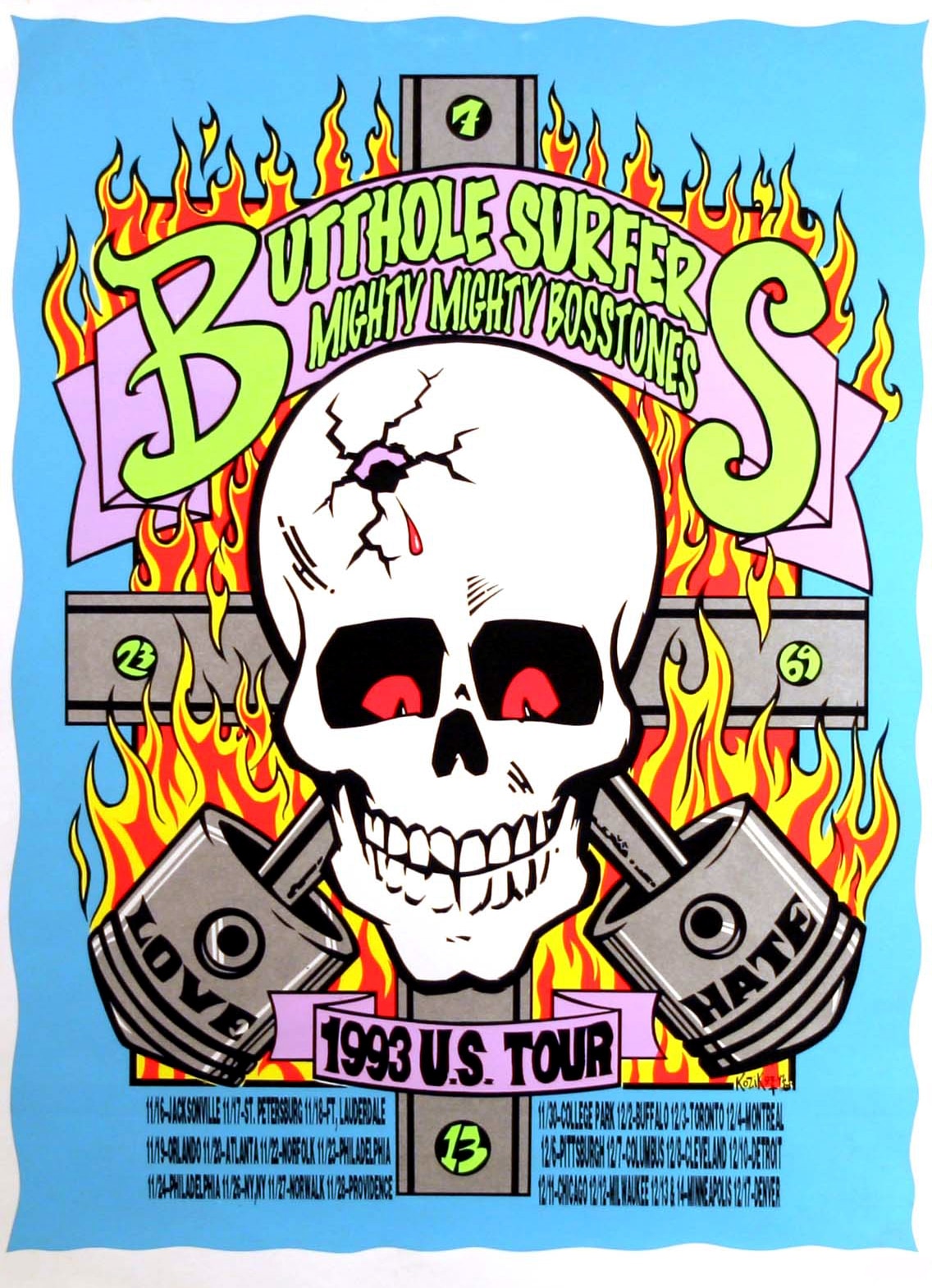 Butthole Surfers Concert Poster 1993 Tour Frank Kozik | Visible