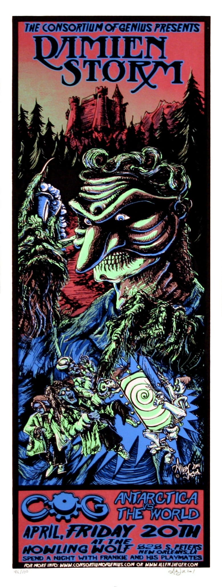 Damien Storm Concert Poster New Orleans 2001 | Visible Vibrations