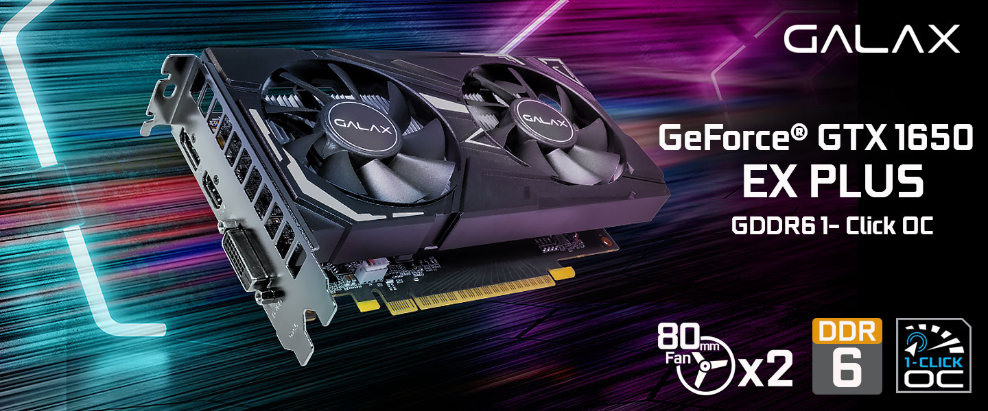 GALAX GeForce® GTX 1650 EX PLUS (1-Click OC) GDDR6