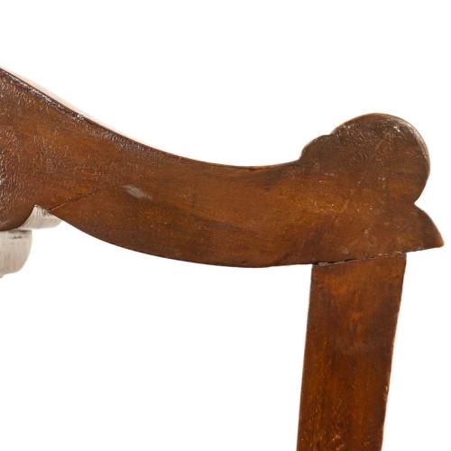 イギリスアンティーク アームチェア 肘掛け椅子 マホガニー材 【張替済