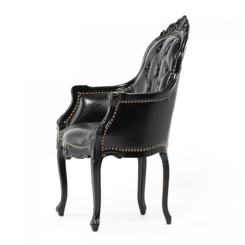 Symphony シンフォニー アームチェア 椅子 猫脚 ブラック 本革 6093-N