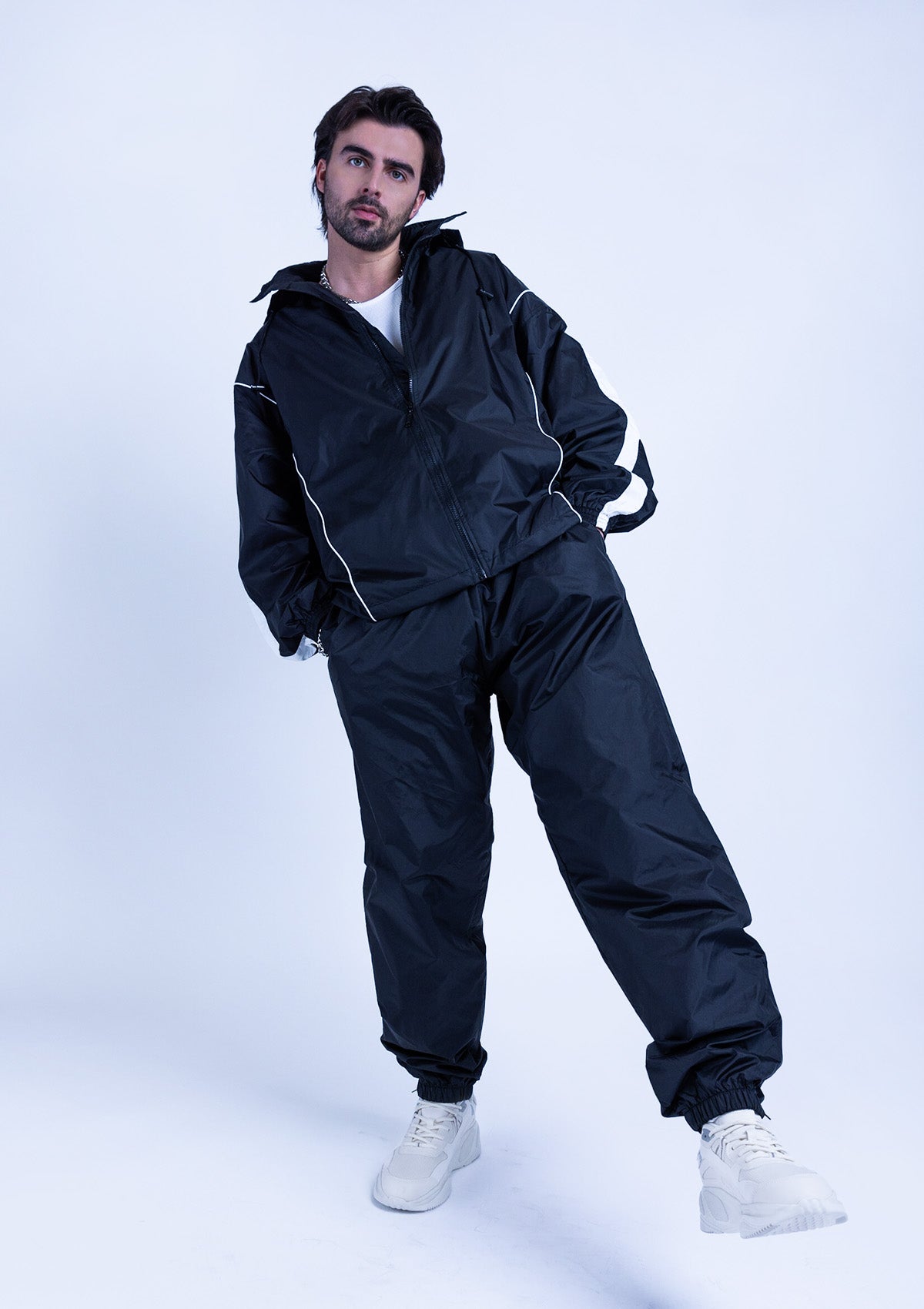 2600S Unisex Full Zipper Taffeta Nylon Tracksuit Jacket and Sweatpants