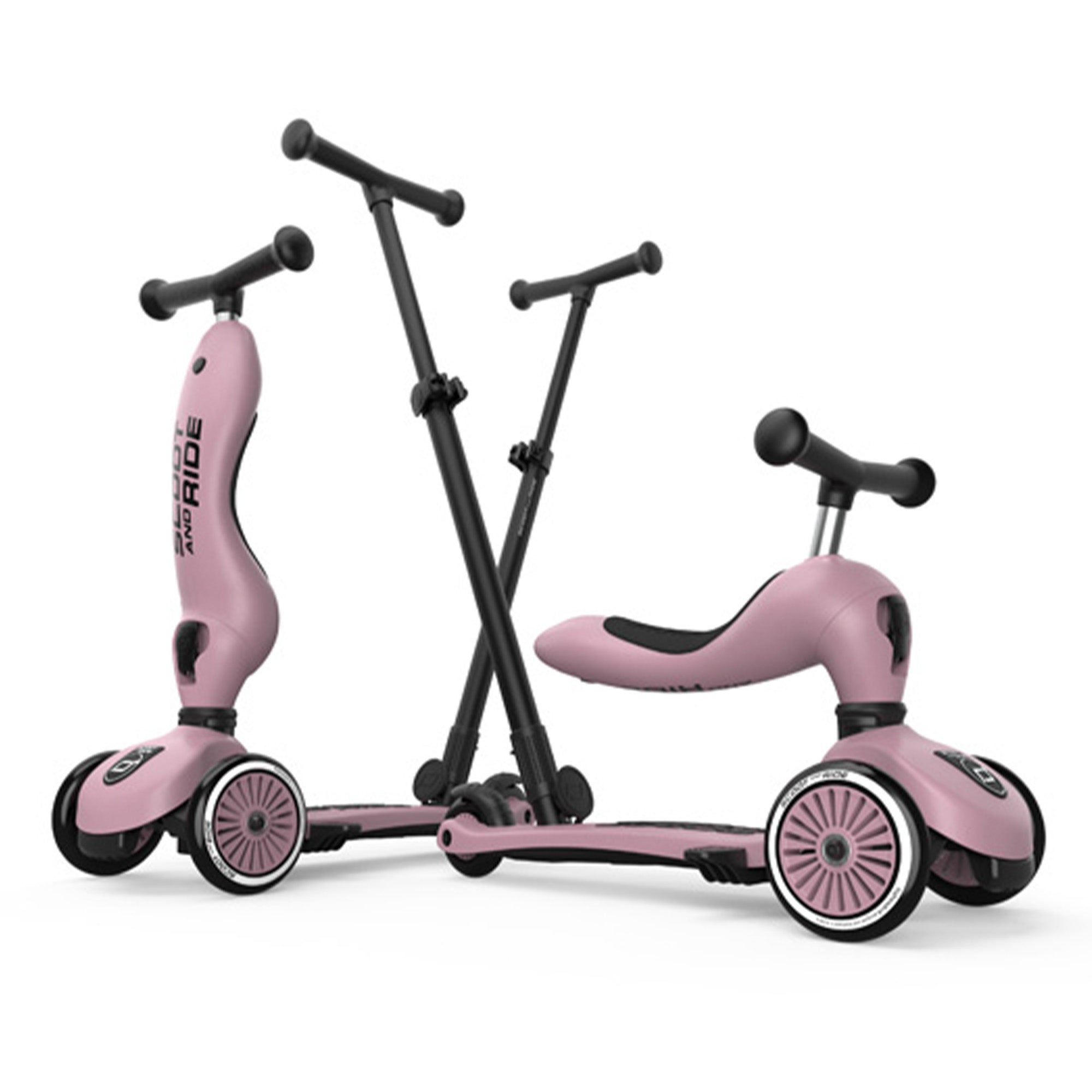 Scoot & Ride 2-in-1 Kids Scooter w/ Push Bar, Highwaykick 1 Push
